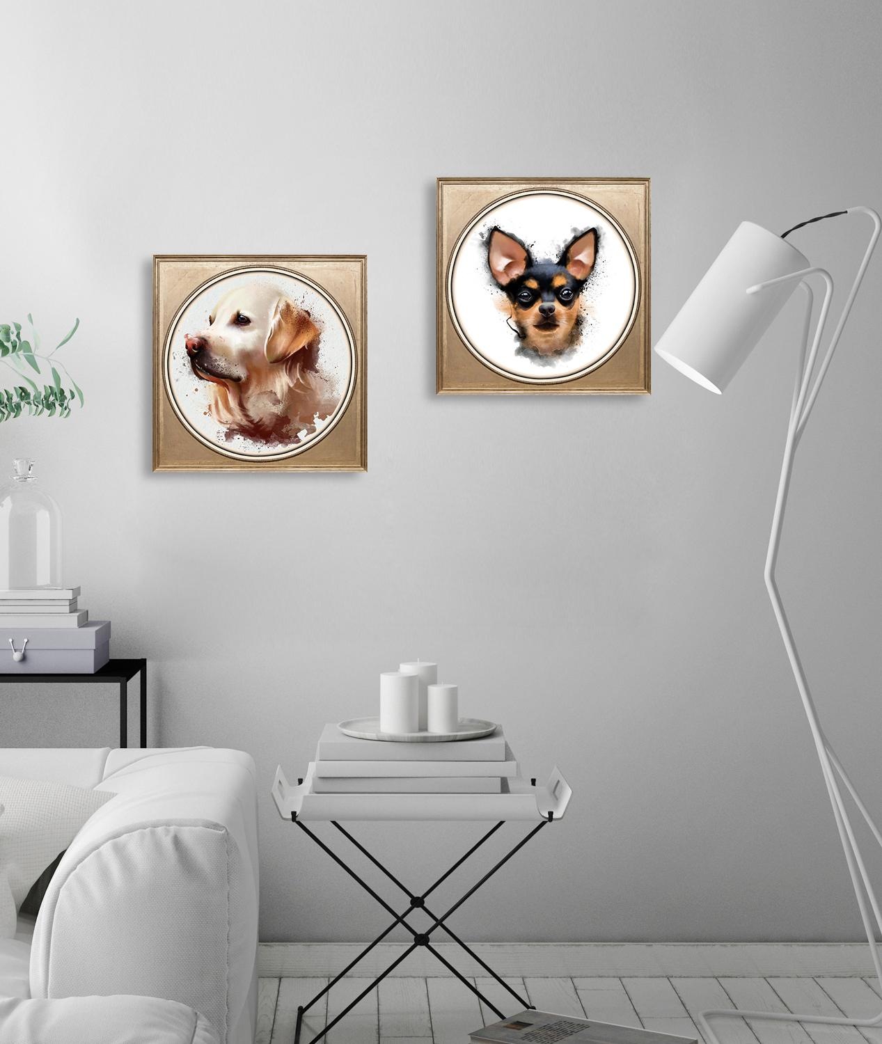 queence Acrylglasbild »Golden Retriever«, Kunst-Gemälde-Tiere-Hund-Hunde-Hu günstig online kaufen