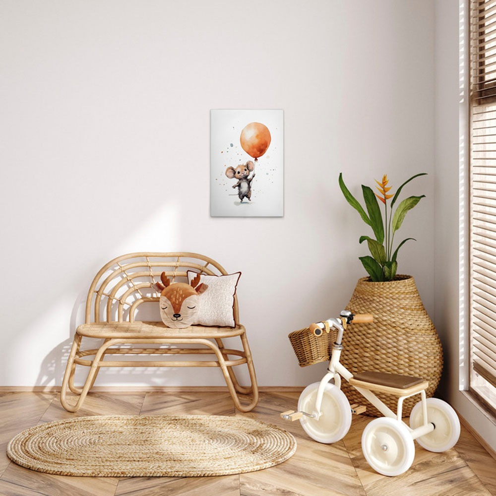 A.S. Création Leinwandbild »Cute Mouse Orange - Wandbild Weiß Braun Keilrah günstig online kaufen