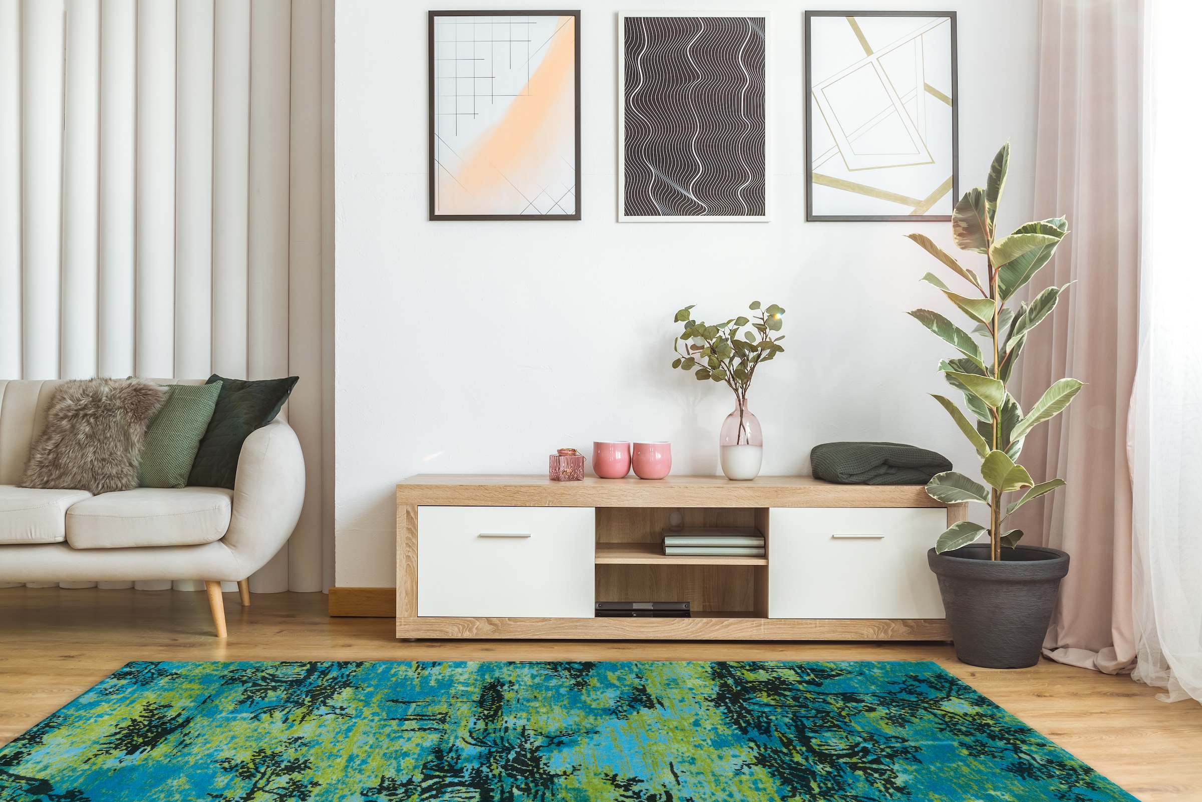 Arte Espina Teppich »Vintage 5206«, rechteckig, 4 mm Höhe, Pflegeleicht und robust, Flachflor, Vintage-Design