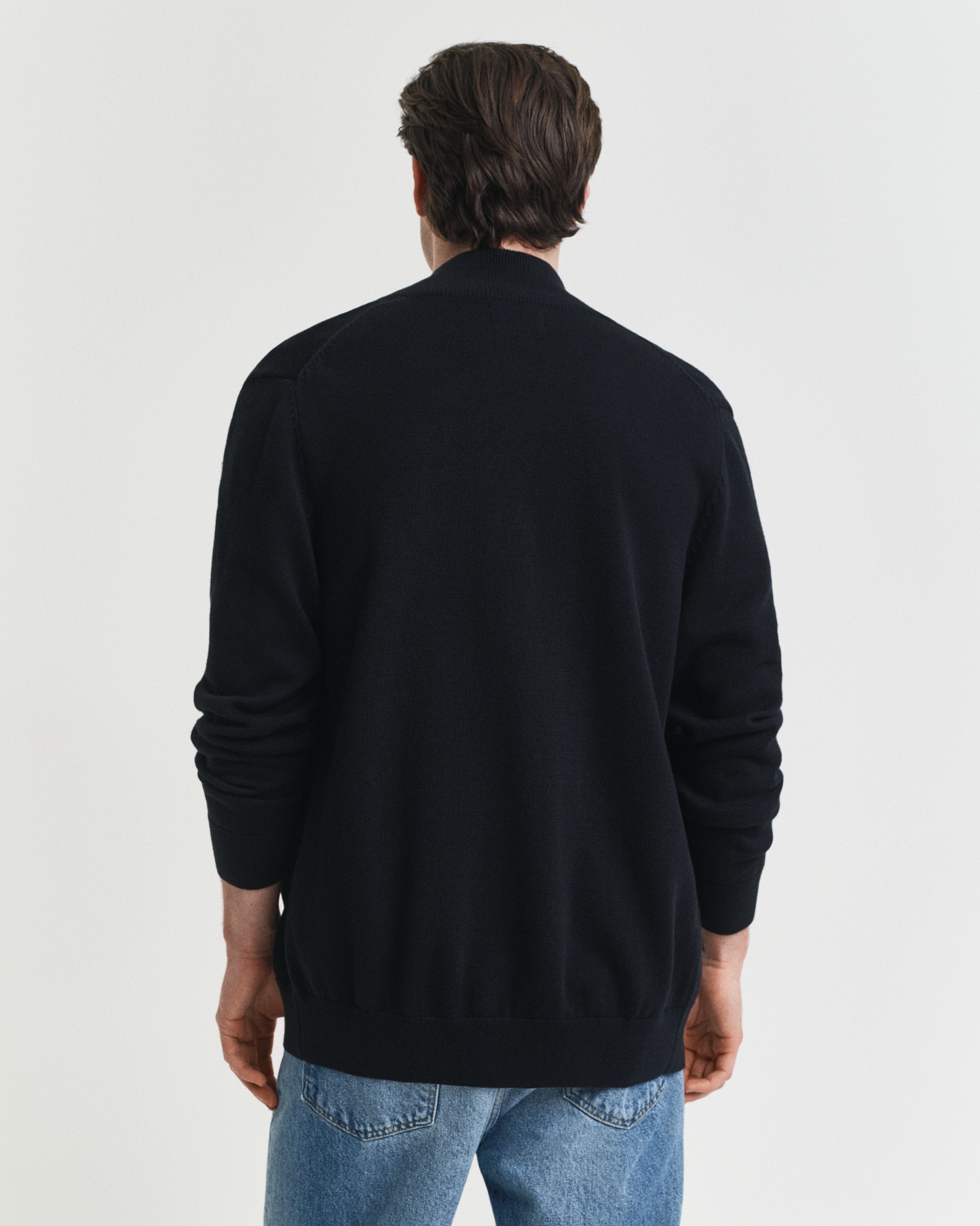 Gant Cardigan »CASUAL COTTON ZIP CARDIGAN«, Mit Rippbündchen an Stehkragen, Ärmeln und Saum