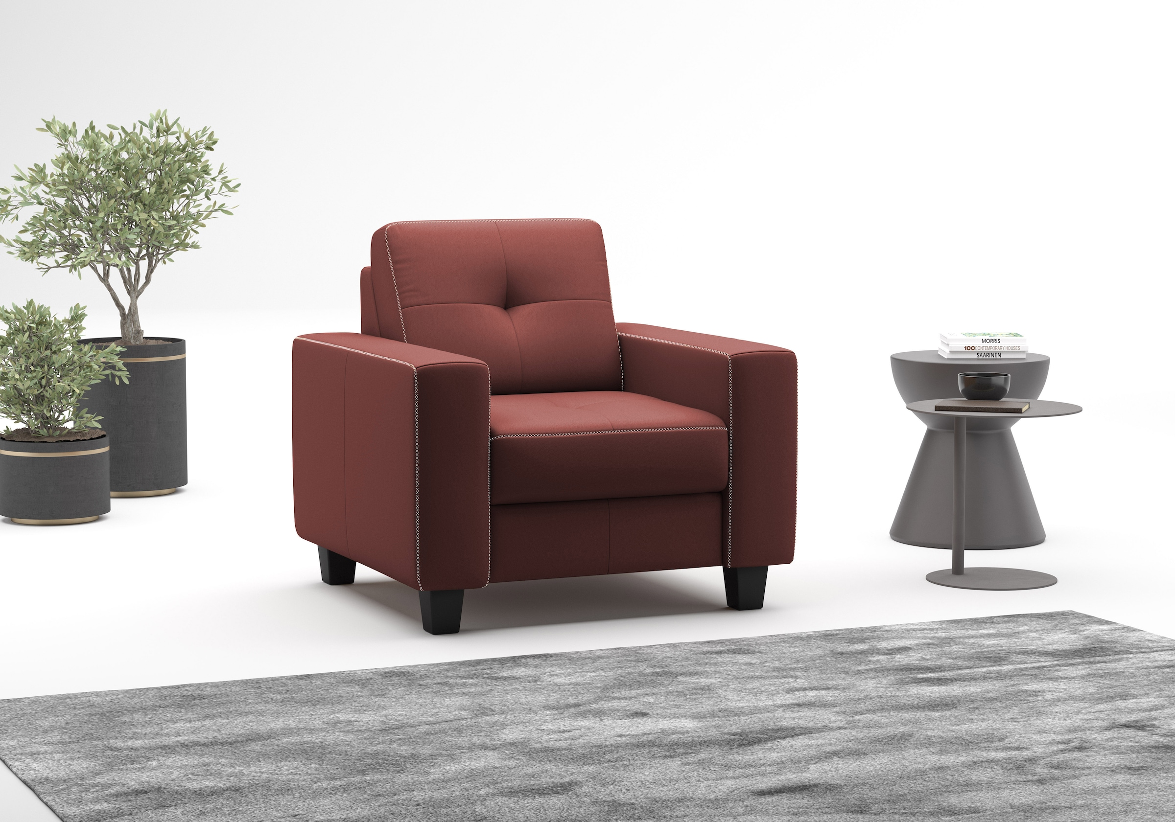 Home affaire Sessel »Varese« Kreuznaht in beige günstig online kaufen