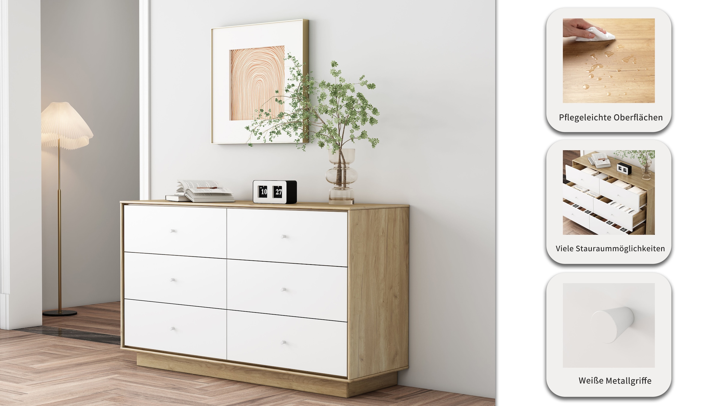 OTTO home Kommode »Blaire« kratzfeste Melaminoberfläche, ABS-Kanten und FSC-zertifiziertem Holz