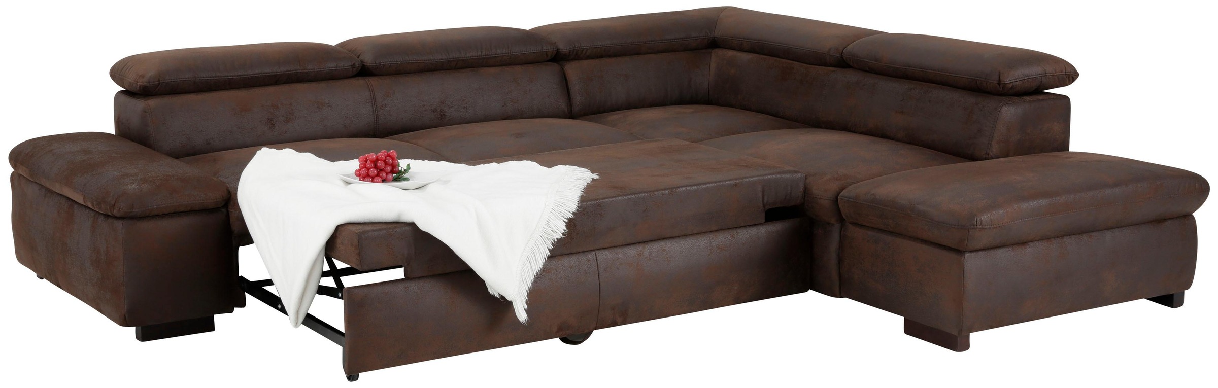 Home affaire Ecksofa »Alberto L-Form«, mit Kopfteilverstellung, wahlweise mit Bettfunktion