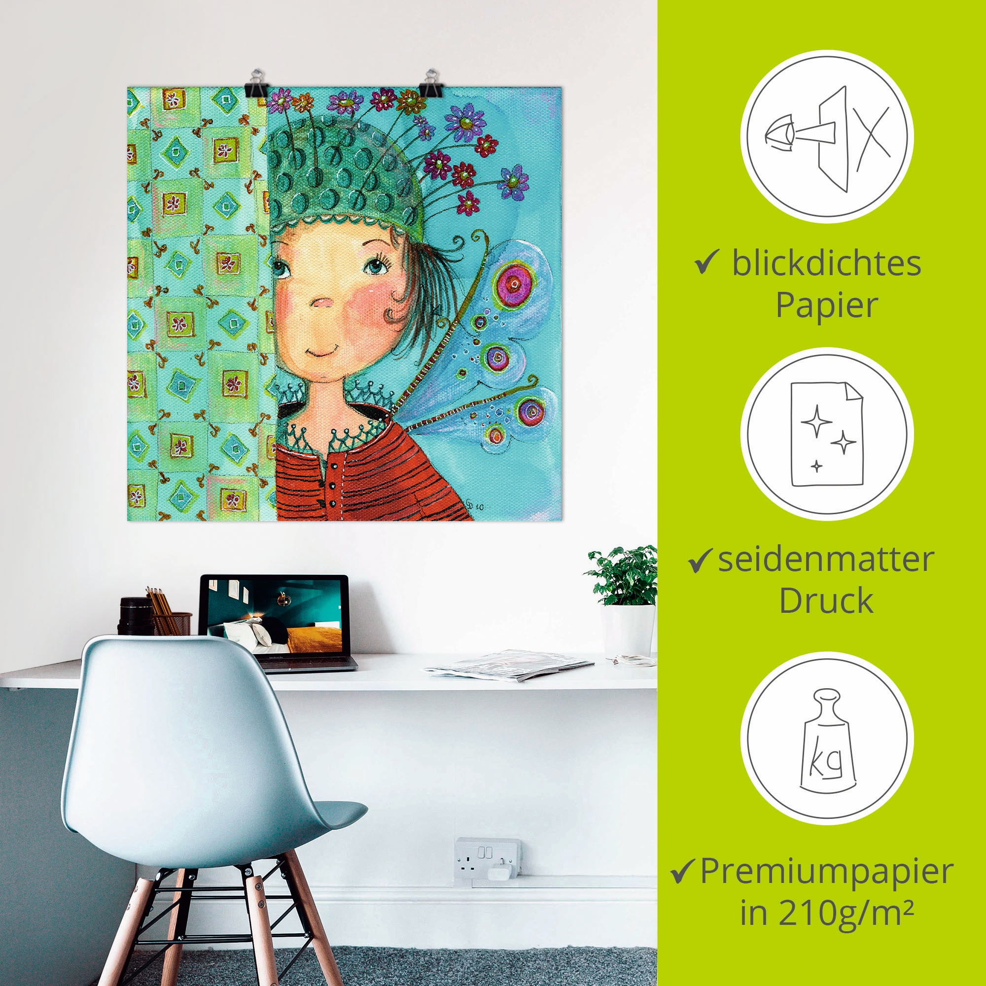 Artland Wandbild »Engelchen versteckt sich«, Kinder, (1 St.), als Leinwandbild, Poster in verschied. Größen