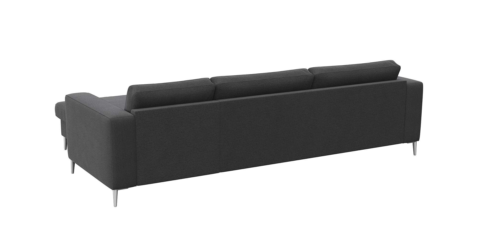 FLEXLUX Ecksofa »Fiore, super Sitzkomfort durch Kaltschaum im Sitz, L-Form« breite Armlehnen, Füße Alu