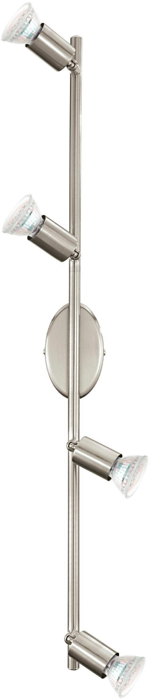 EGLO Deckenleuchte »Buzz-LED Deckenleuchte, Deckenstrahler aus Metall, Küchenlampe, GU10« GU10 1 Stk. Spot - L68,5 x B6,5 cm - nickel-matt - 4X2,8W inkl.