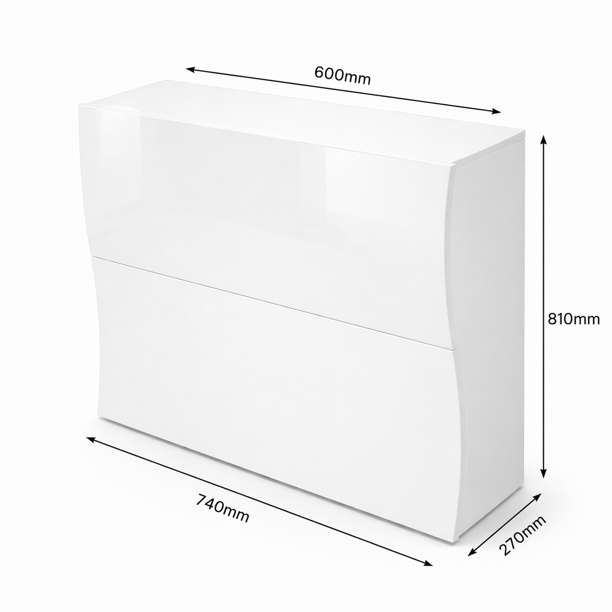 OTTO home Schuhschrank »Luxor 2, Schuhregal, Schuhkommode, Höhe 81 cm« UV-lackiert, Hochglanz, grifflos, 2-türig