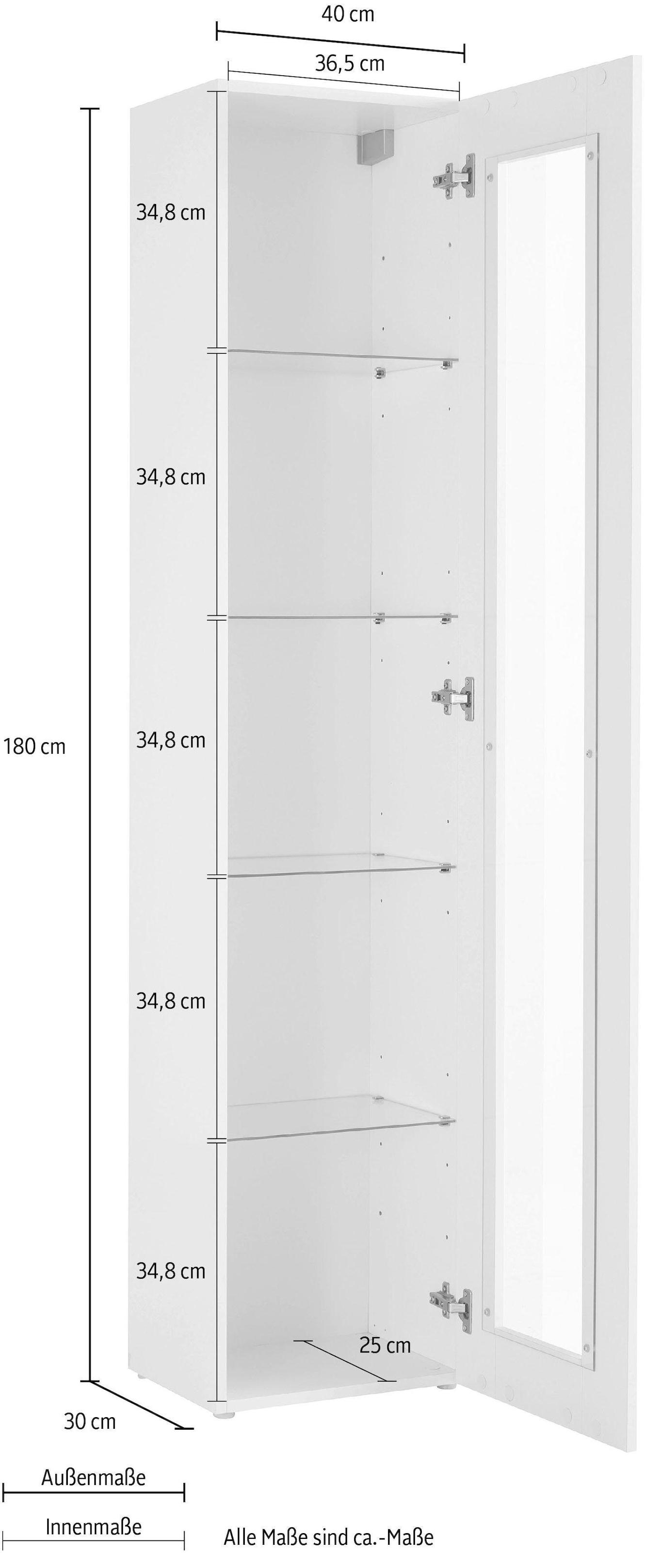 INOSIGN Vitrine »Maruska«, (1 St.), Glasvitrine, Stauraumvitrine, stehend und hängend montierbar