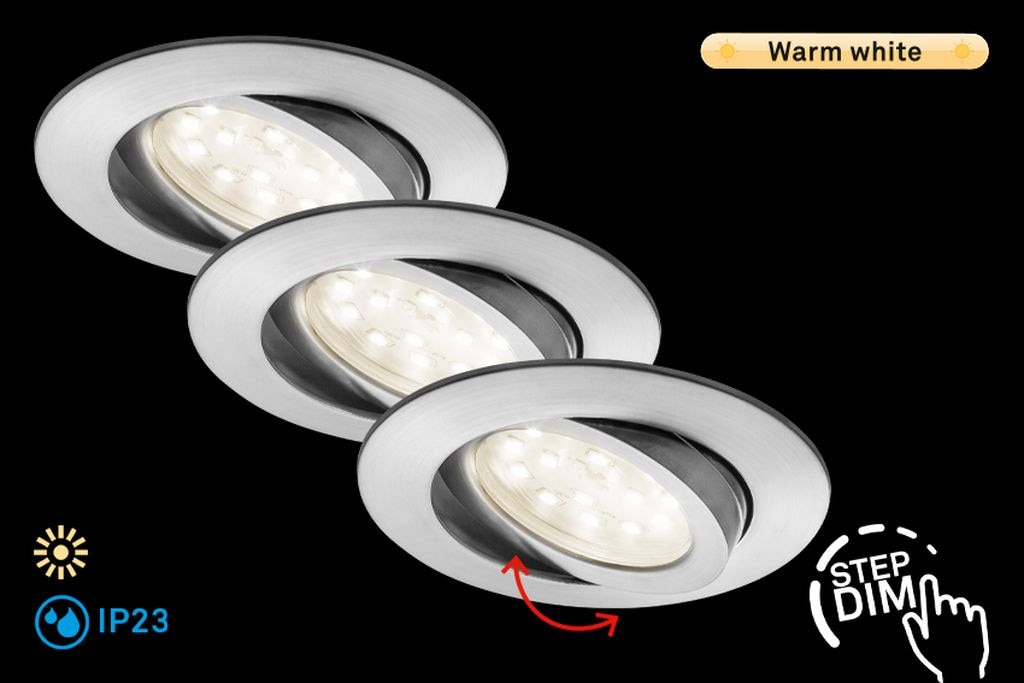 Briloner Leuchten LED Einbauleuchte »ATTACH DIM«, 3er Set, Schutzart IP23, günstig online kaufen