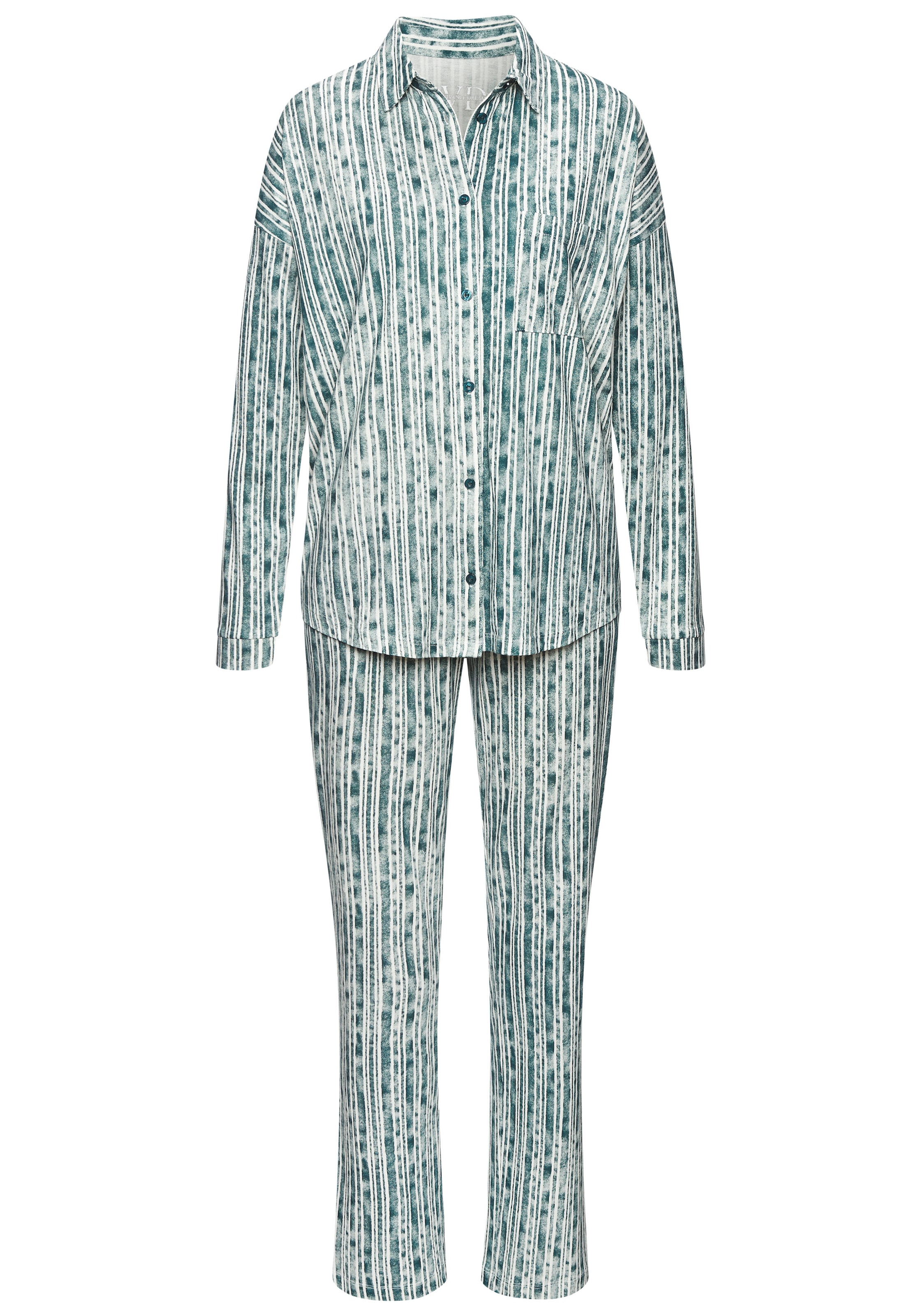 Vivance Dreams Pyjama, (2 tlg.), Mit schönem Streifenmuster