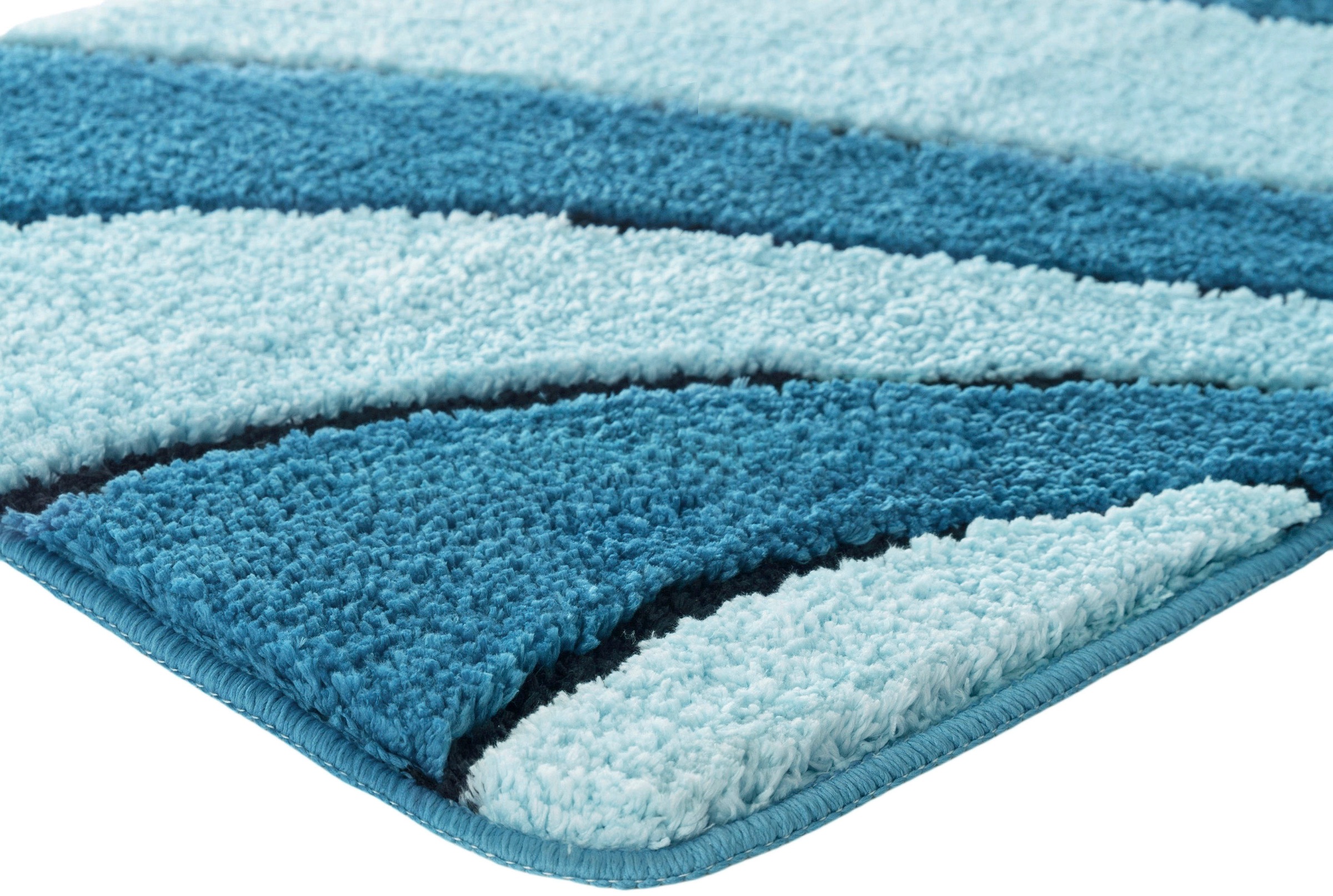 my home Badematte »Anna, Badvorleger, Badezimmer Teppich«, rutschhemmend beschichtet, fußbodenheizungsgeeignet-schnell trocknend, Badteppich, Hoch Tief Effekt, Modern, Weich, Wellen