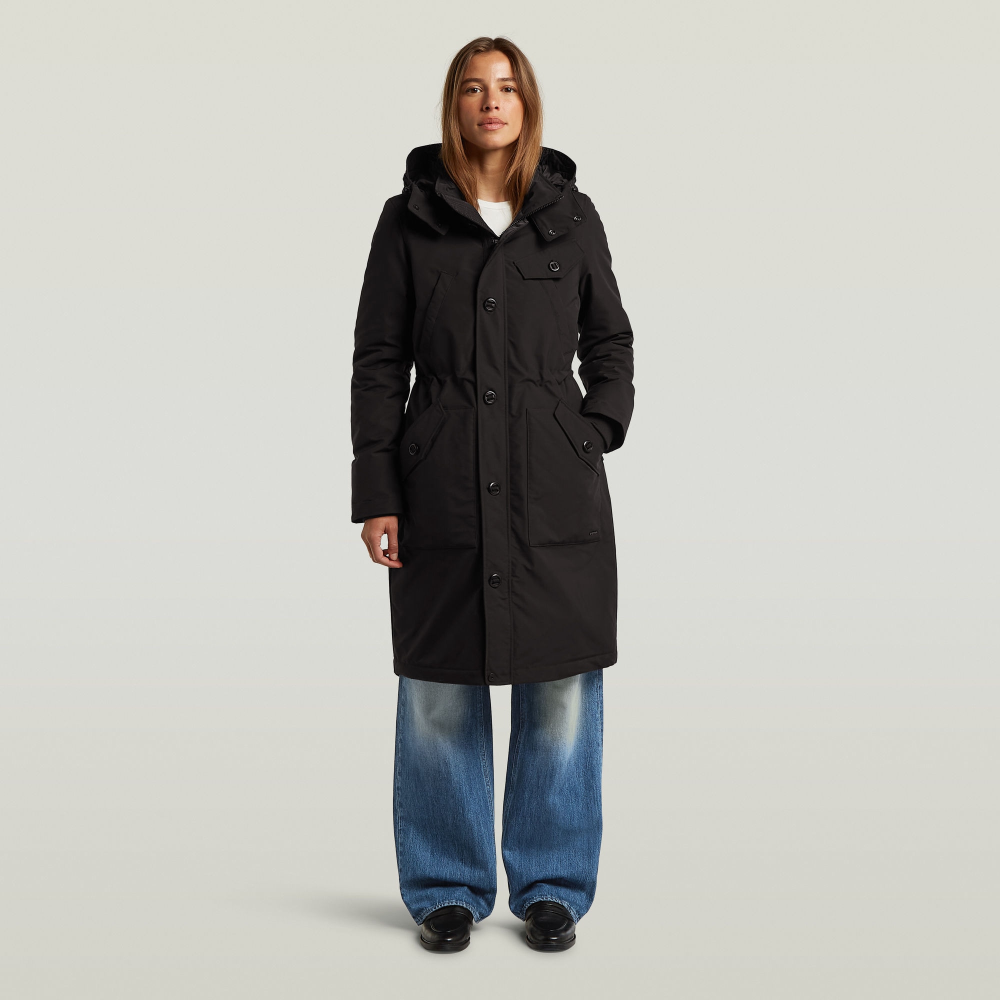 G-STAR Langjacke »Vodan long jkt wmn« mit Kapuze wärmend wattiert, mit verstellbarer Taille