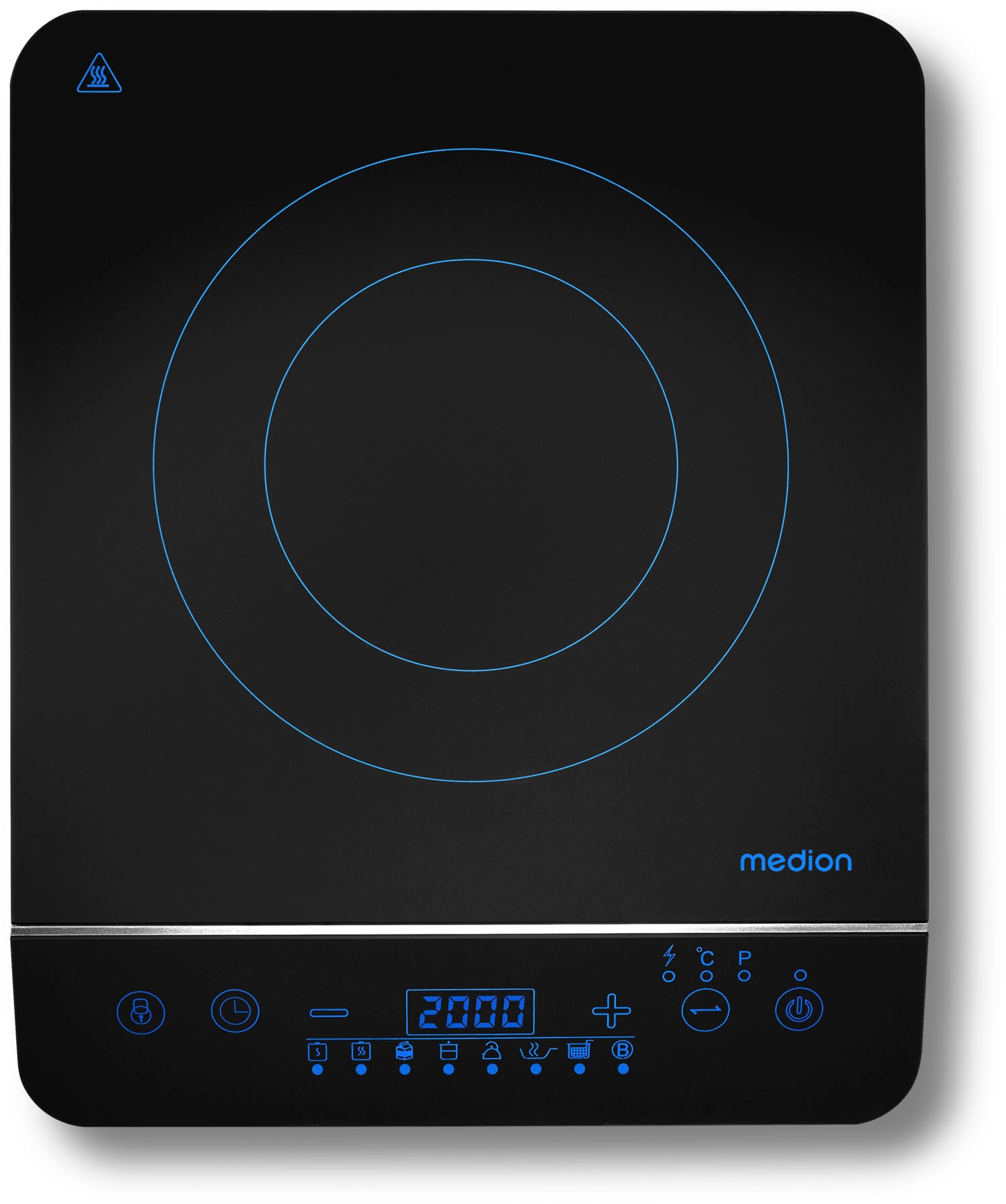 Medion® Einzel-Induktionskochplatte »MD 17595, 2000 W Induktionsleistung, automatische Topferkennung, Timer«, Temperaturbereich 60 - 240°, Sensor-Touch-Display, 10 Leistungsstufen