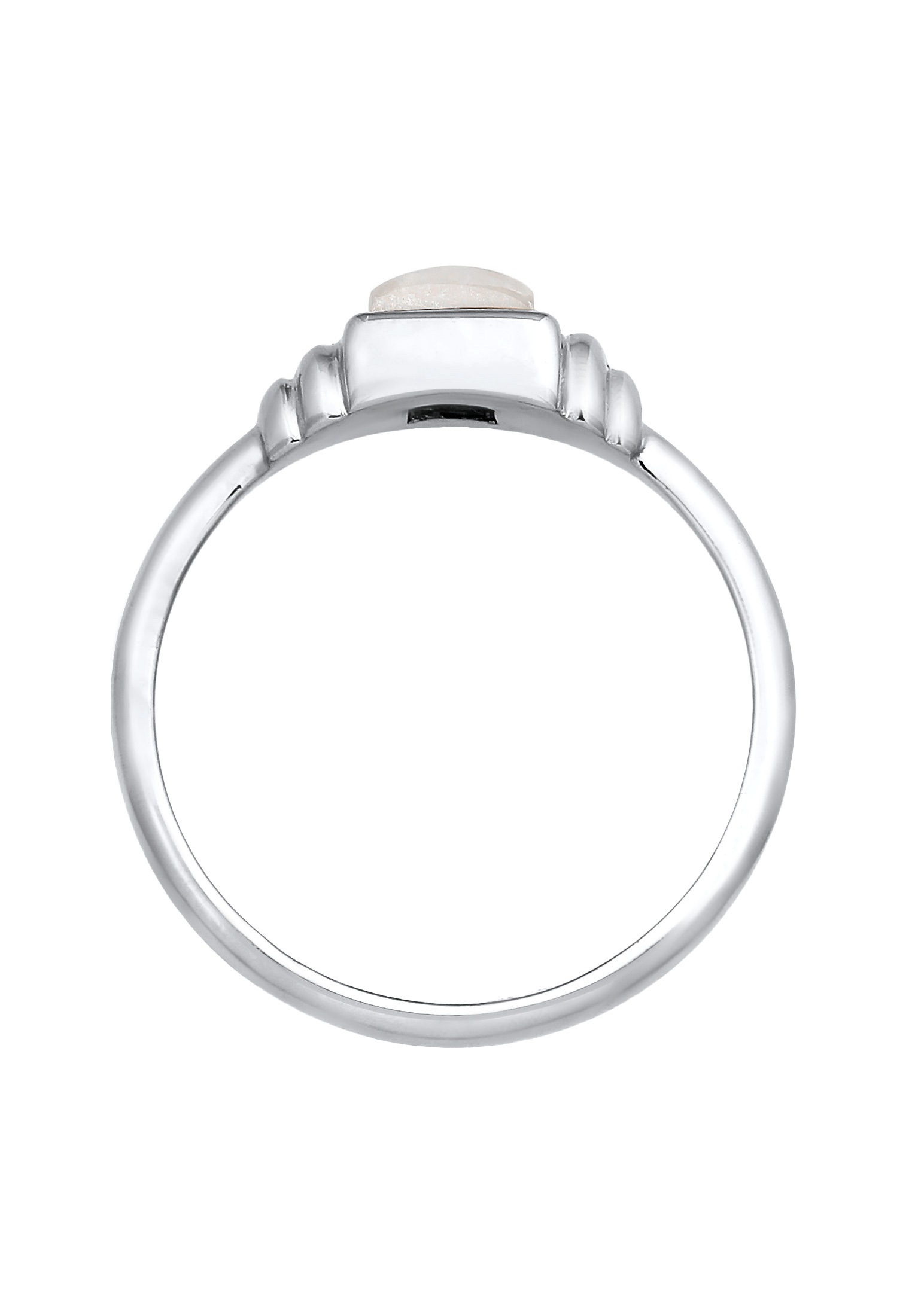 Elli Premium Fingerring »Mondstein Quadrat Vintage 925 Silber«