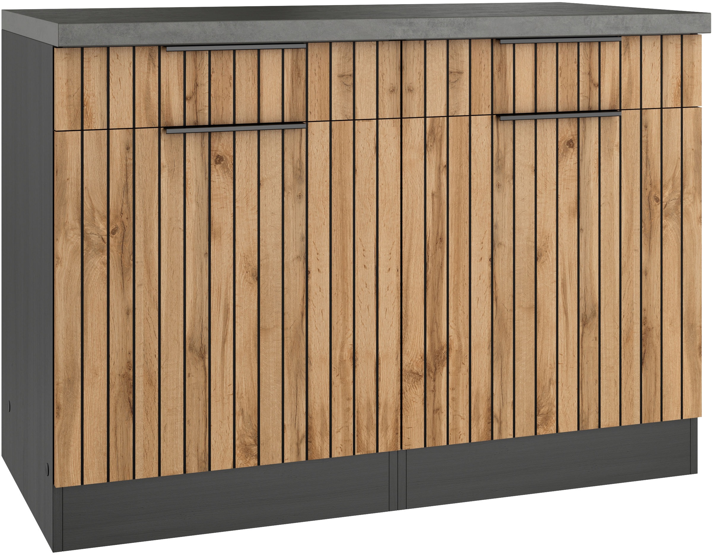 KOCHSTATION Unterschrank »KS-Lagos«, Breite 120 cm, 2 Türen, 2 Schubkästen
