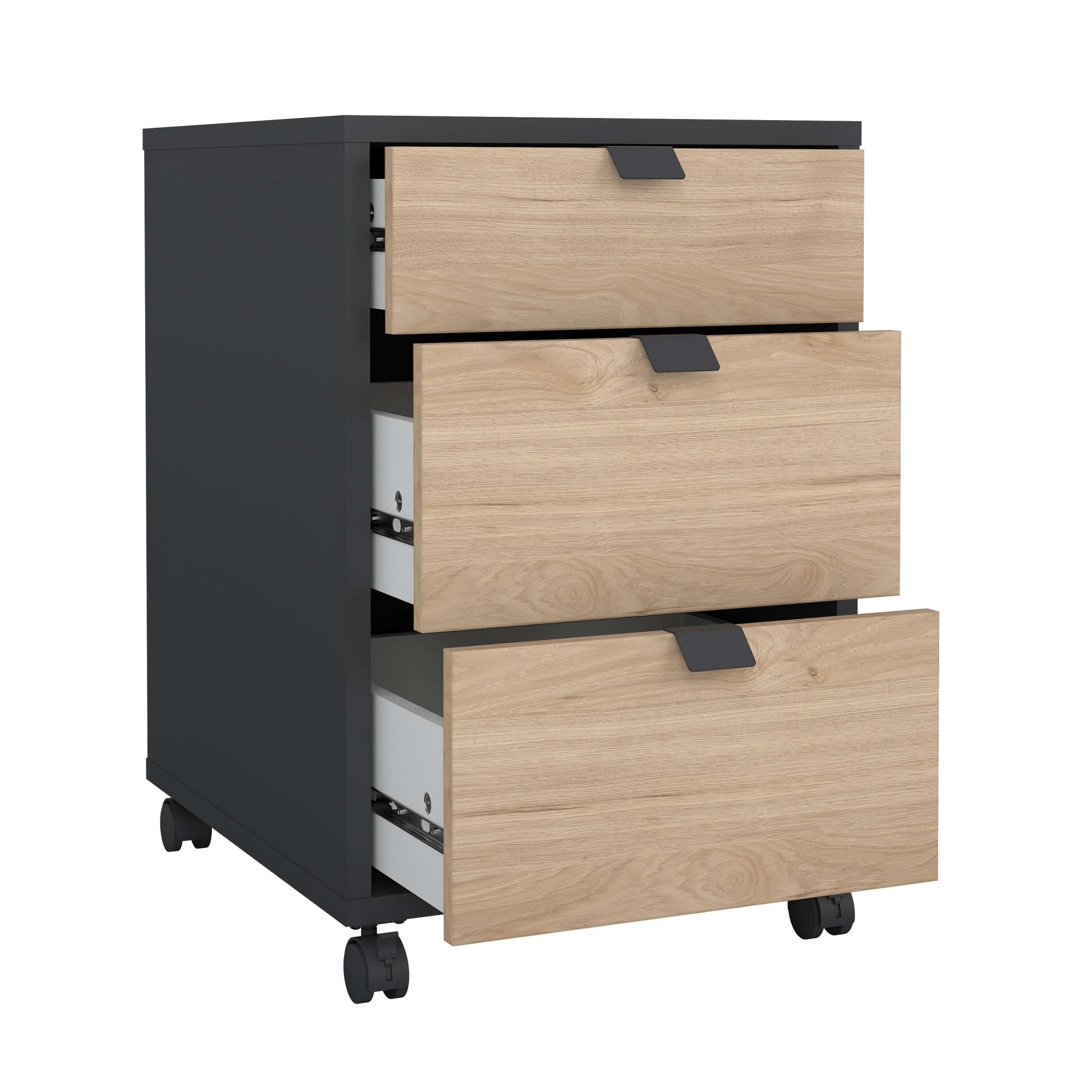 INOSIGN Rollcontainer »Sign Rollwagen Rollschrank verschiebarer Transportbehälter,«, Zweifarbiges Design, 3 Schubladen, verschiebbar, Höhe 60 cm