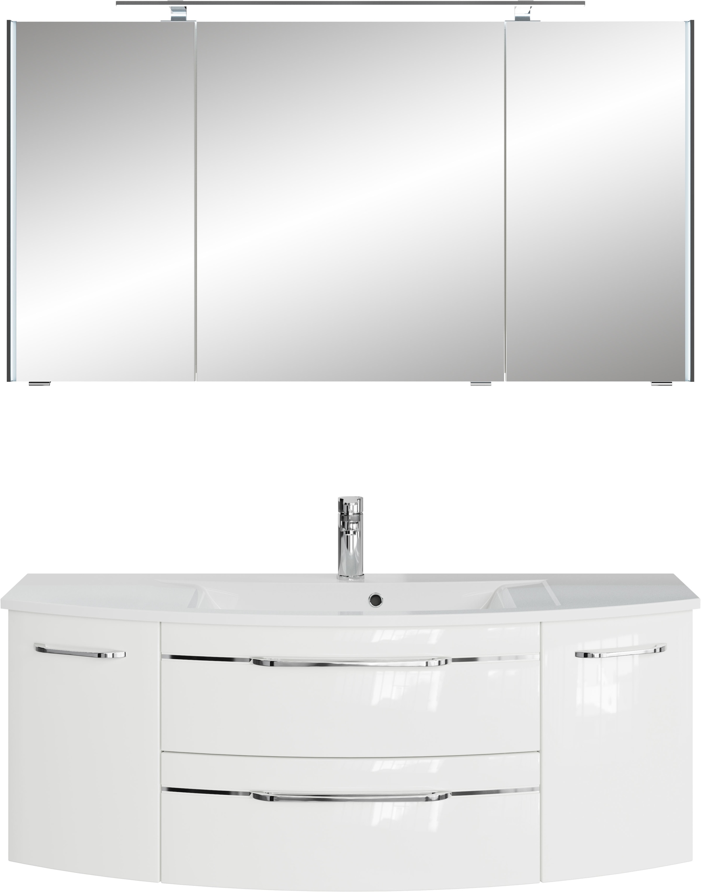 Saphir Badmöbel-Set »Serie 7045 2-teilig Mineralmarmor-Waschtisch mit LED-S günstig online kaufen