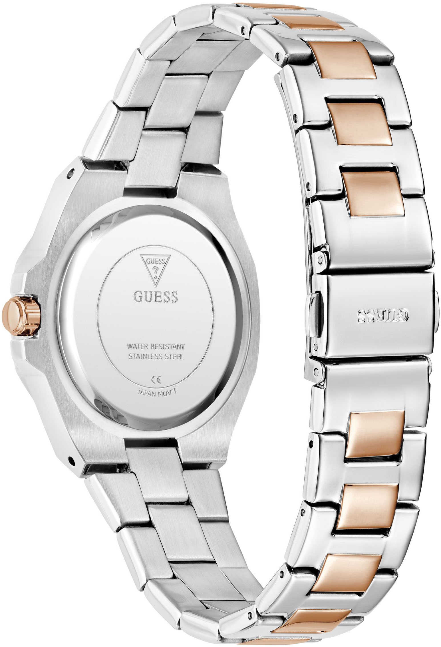 Guess Quarzuhr »CONTESSA«, Armbanduhr, Damenuhr, Edelstahlarmband