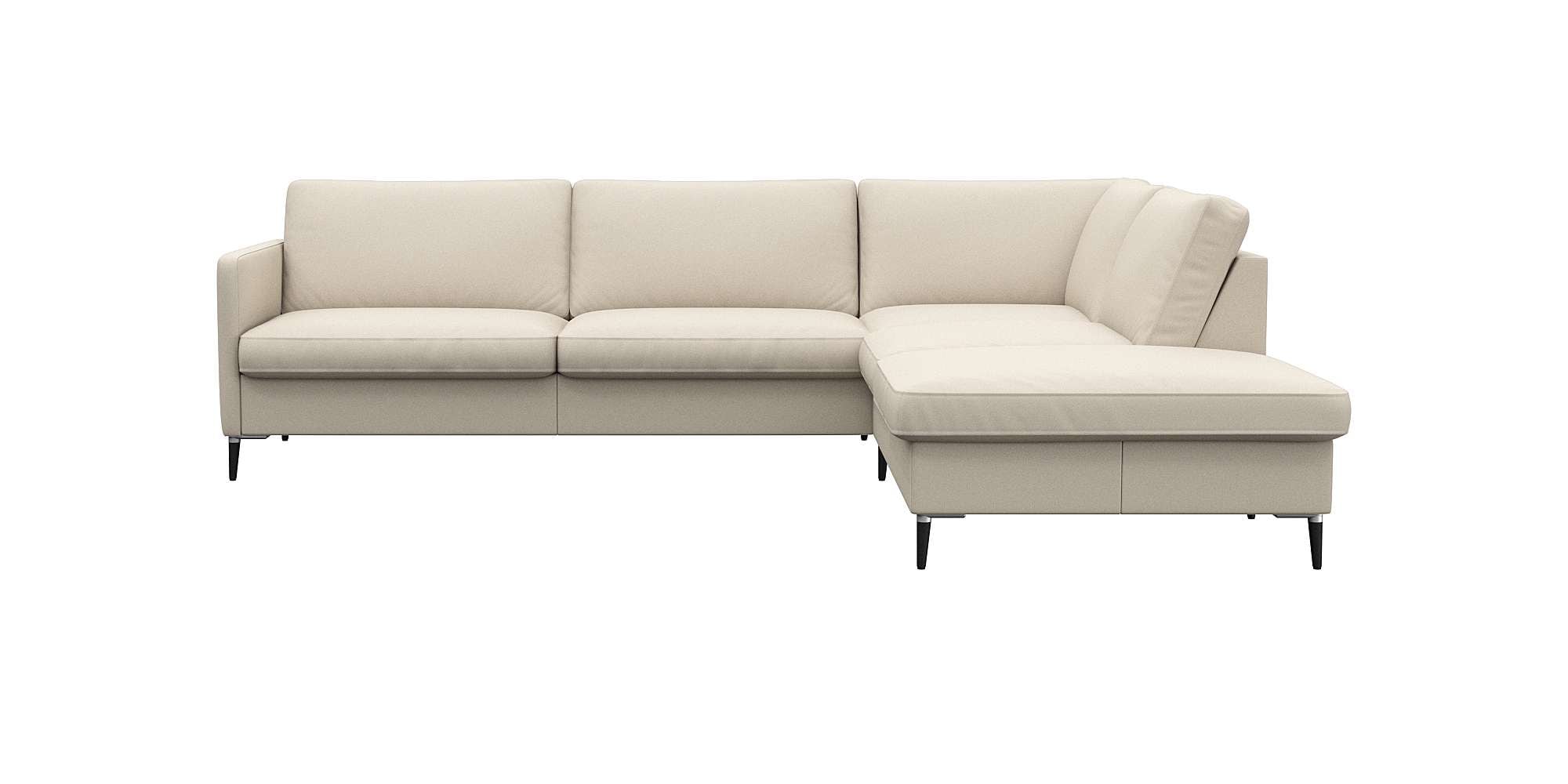 FLEXLUX Ecksofa "Fiore, L-Form", schmale Armlehnen, Kaltschaum, Füße Alu+sc günstig online kaufen