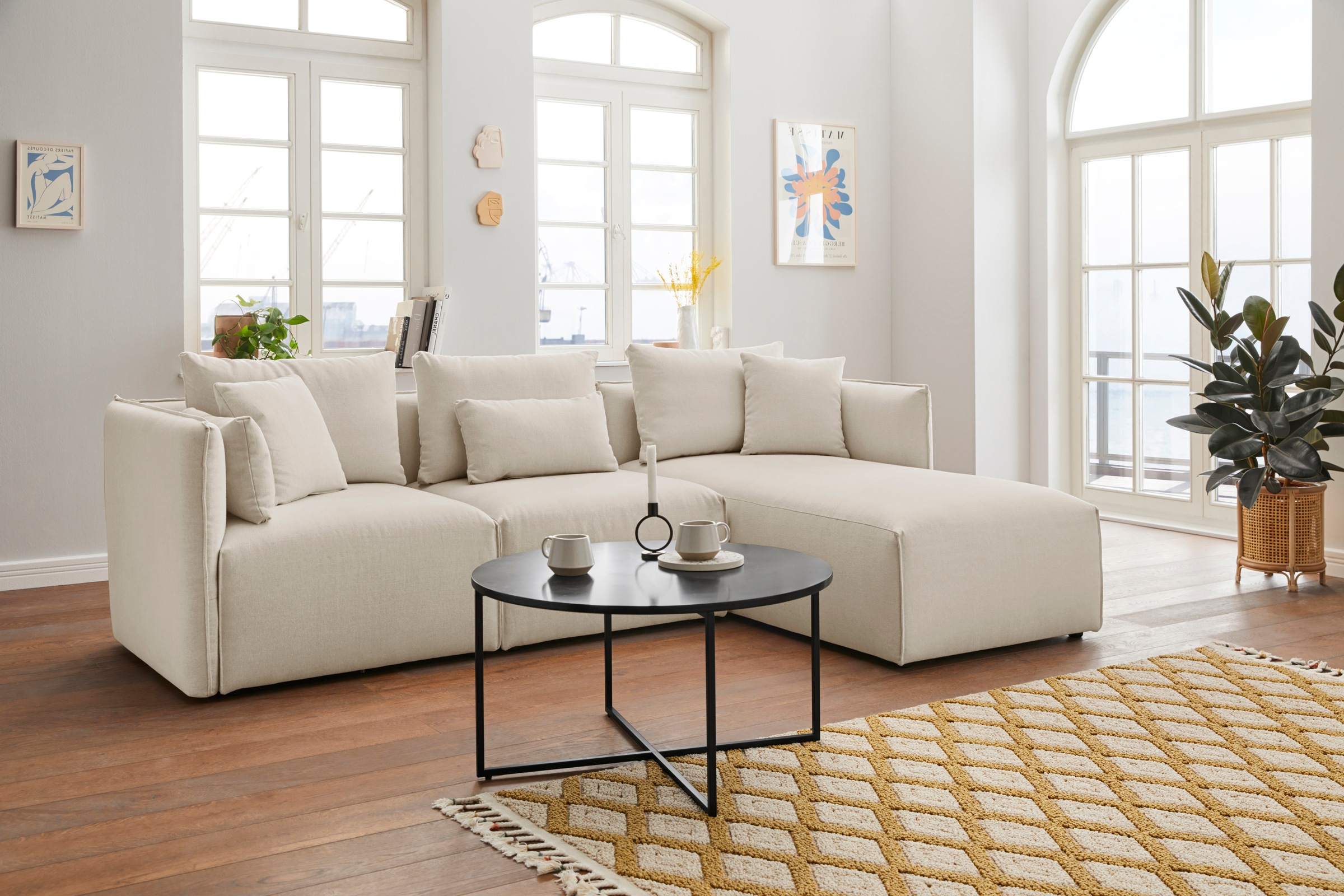 andas Ecksofa »Nöre«, (3 Teile), zusammengesetzt aus Modulen, in vielen Bezugsqualitäten und Farben