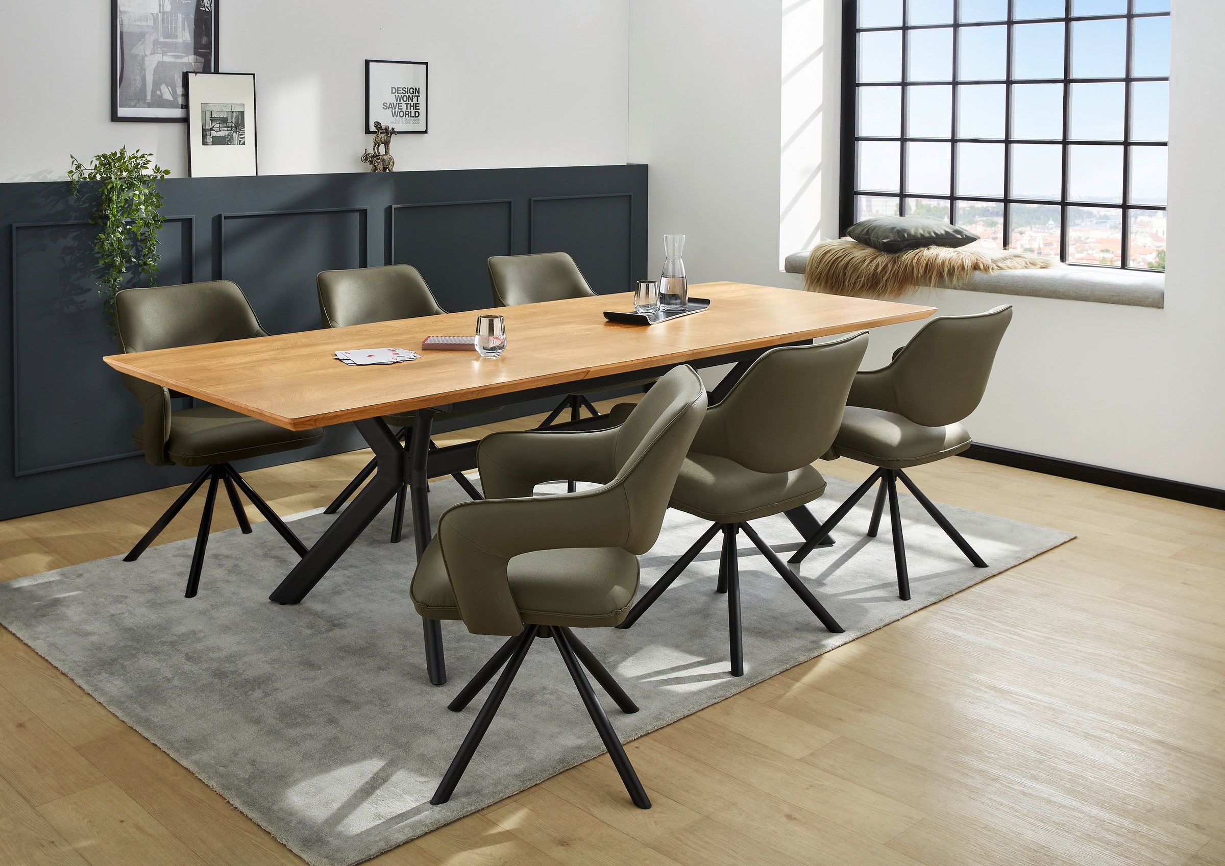 Jockenhöfer Gruppe Esszimmerstuhl »Lambert« (Set) 4 Stk.4-Fuss-Stuhl, inklusive Drehfunktion (360°), Lederoptik