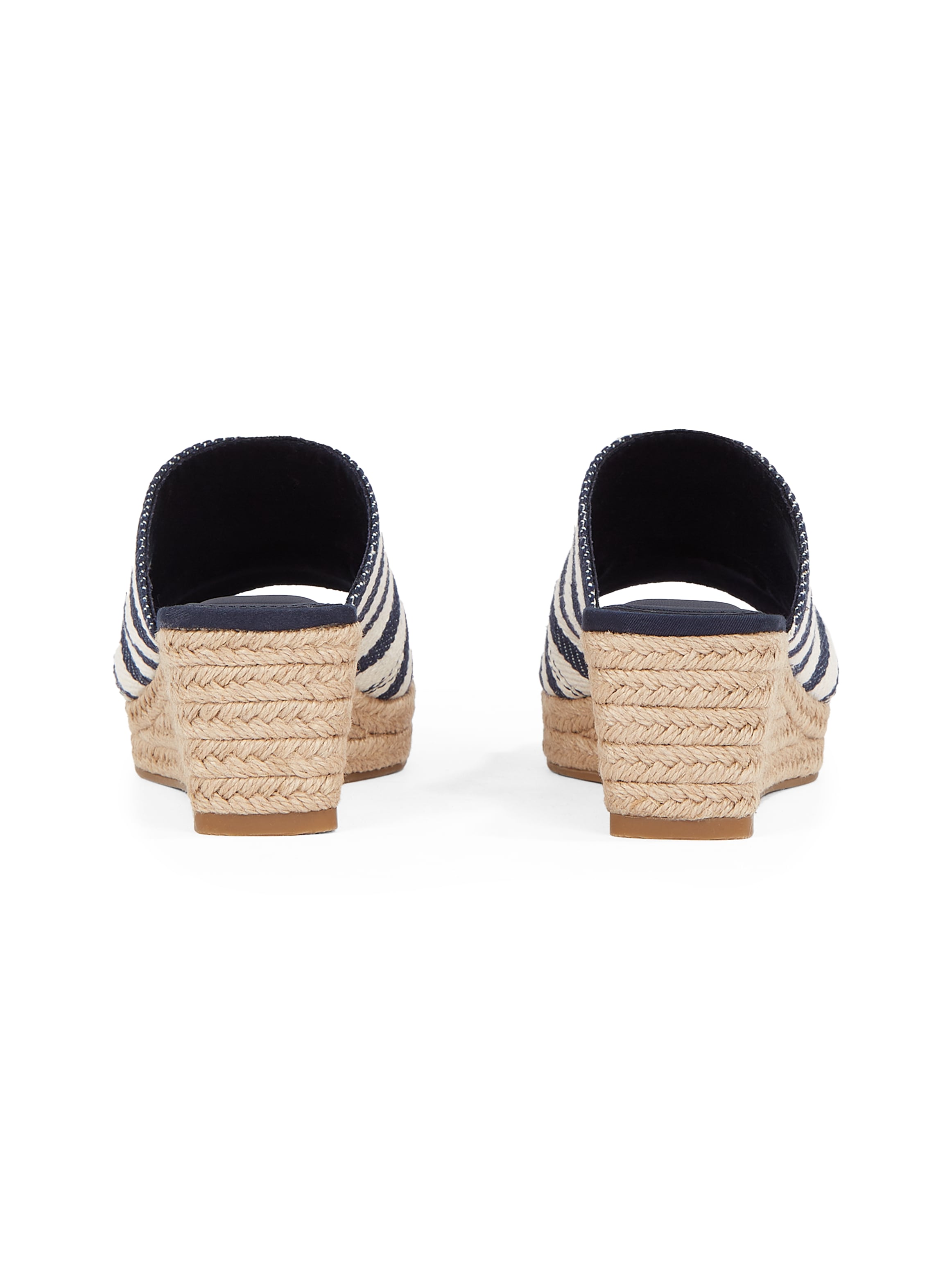 Tommy Hilfiger Pantolette »NAUTICAL STRIPES ESPADRILLE MULE«, Keilabsatz, Sommerschuh im modischen Streifen-Look