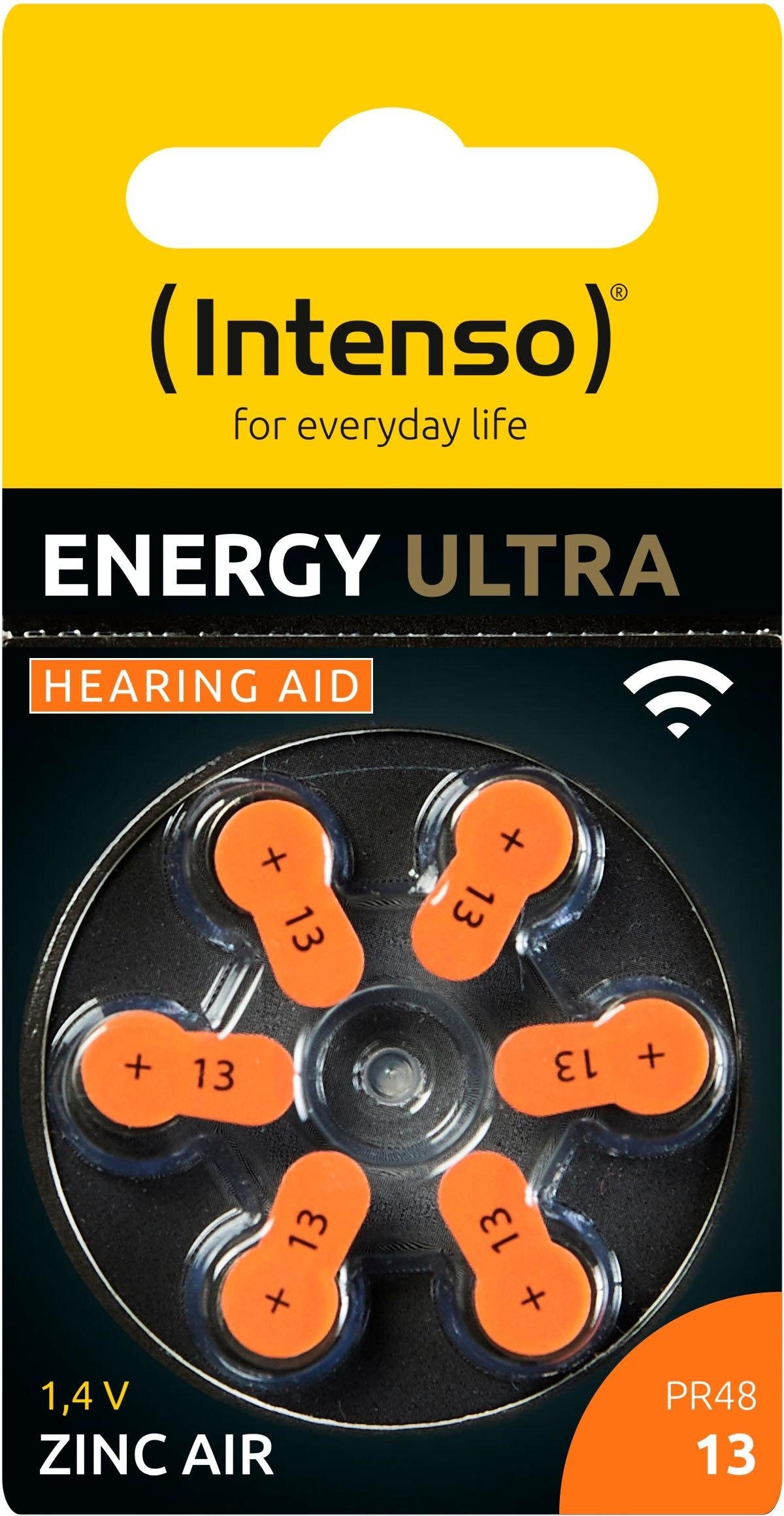 Intenso Batterie »6er Pack Energy Ultra Zink-Luft Hörgerätebatterie 13«, (6 St.), geeignet für Hörgeräte Hörhilfen Hörverstärker 312