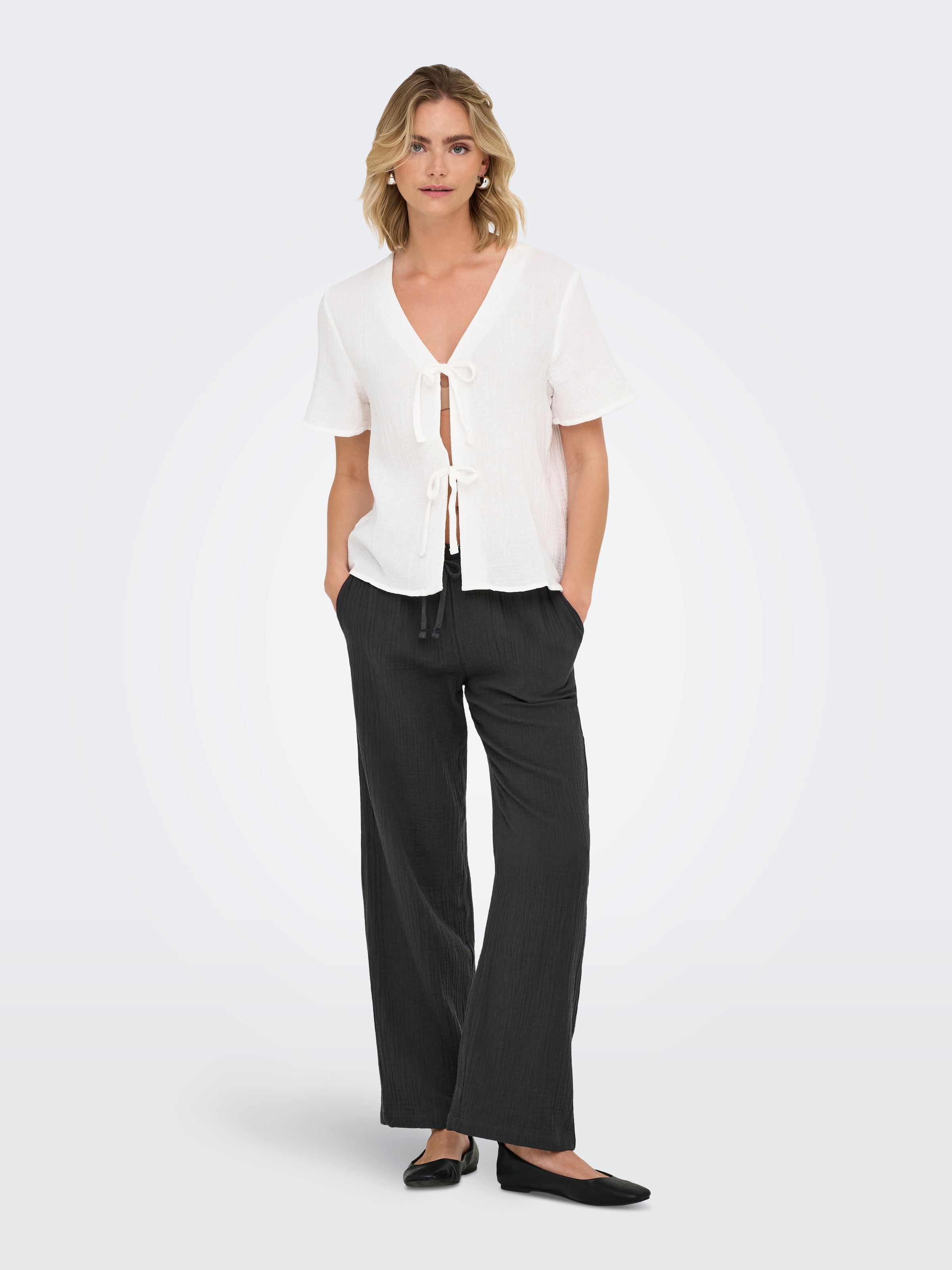 JDY Schlupfhose »JDYTHEIS LIFE WIDE PANT WVN NOOS«, Sommerhose, aus Musselin