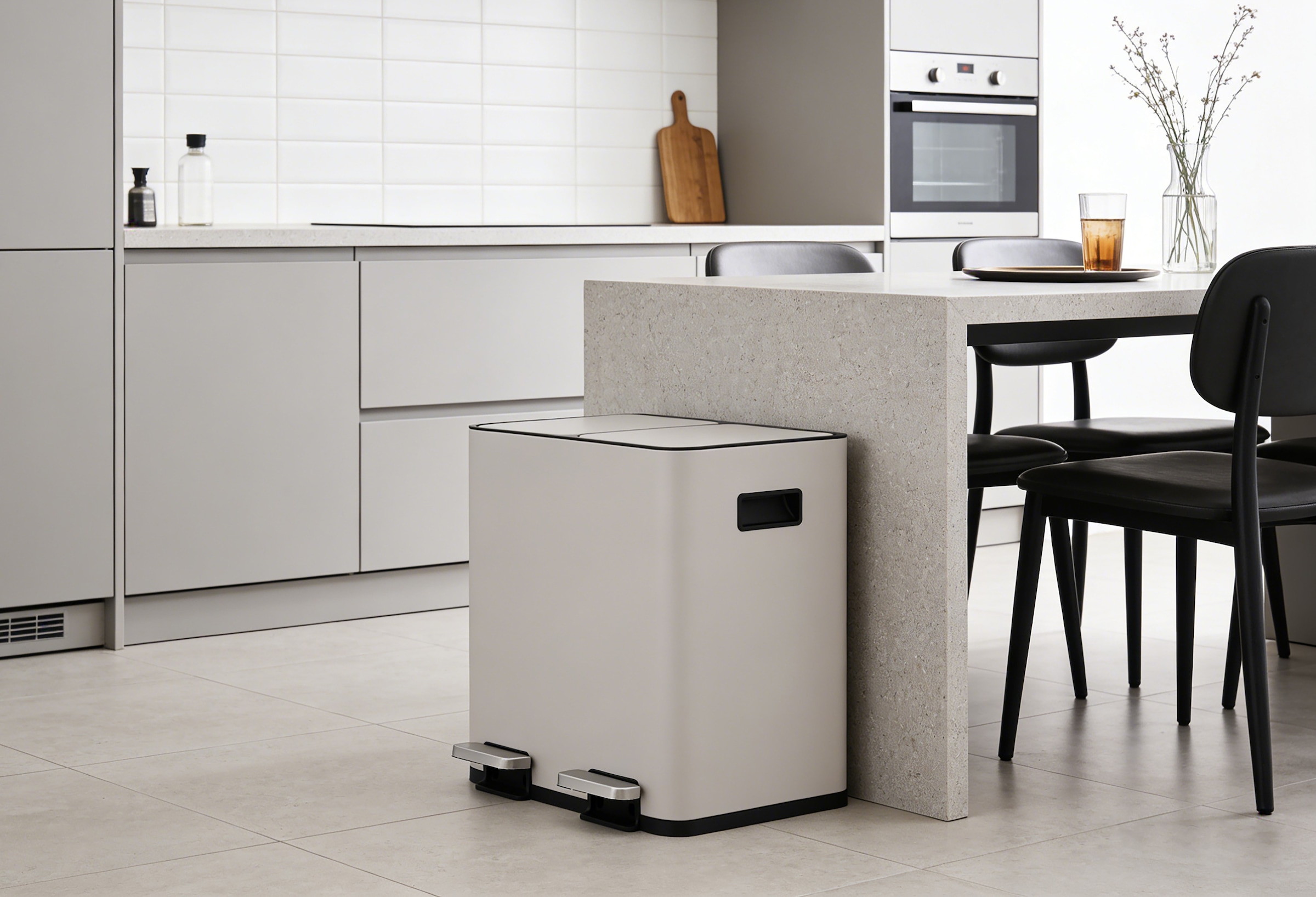 OTTO home Mülleimer »Garrin, Soft Close, m. 2 Fächern, Fassungsvermögen 2x15 L bzw. 2x30 L« 2 Behälter Mülltrennsystem mit 2 separaten Innenbehältern und Fußtrittpedalen