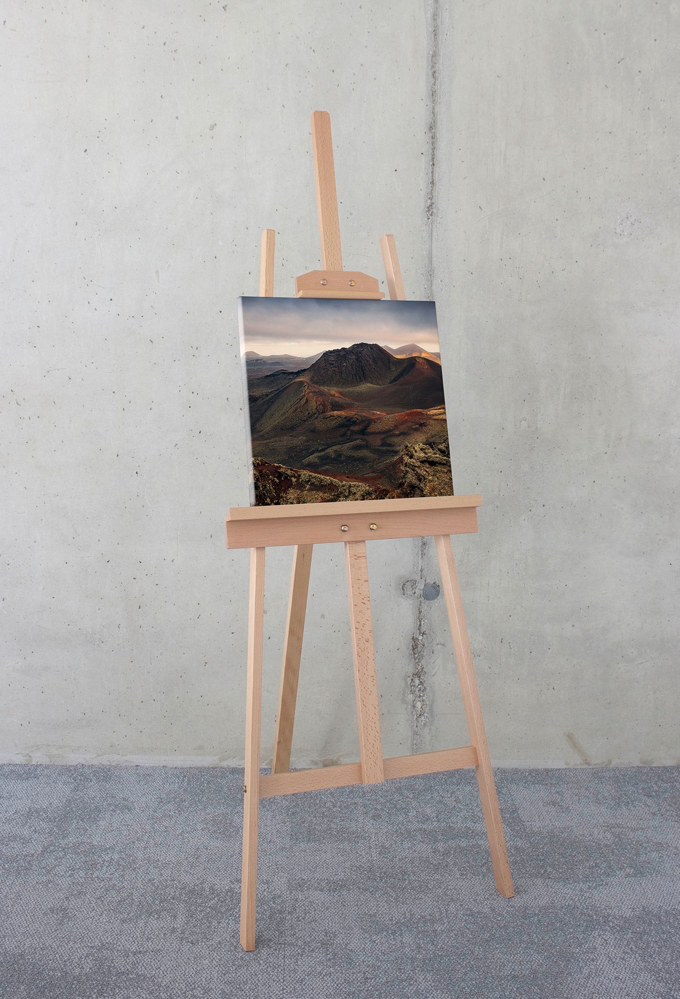 Komar Leinwandbild »Vulkanland - Größe 40 x 40 cm«, Baum-Blätter-Natur-Berge-Blumen-Foto-Jahreszeiten-Landschaft-Meer-Strand-Palmen, (Packung, 1 St.), Keilrahmenbild mi Echtholzrahmen