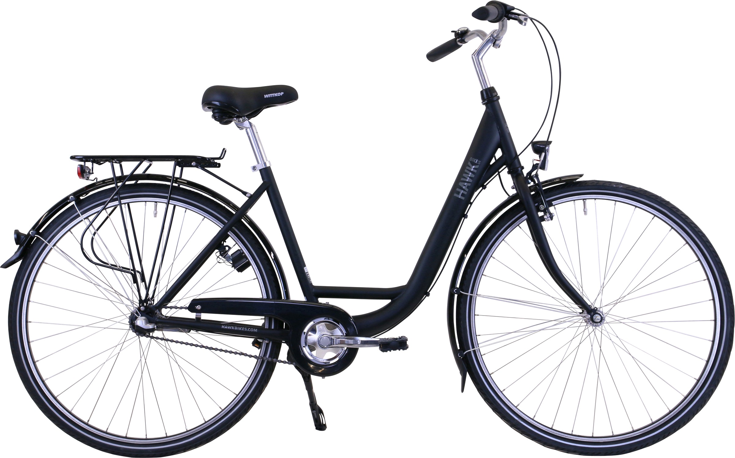 Bild von HAWK Bikes Cityrad »HAWK City Wave Premium Black«, 3 Gang, Shimano, Nexus Schaltwerk, für Damen und Herren