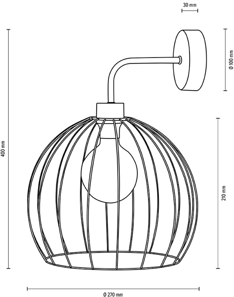 BRITOP LIGHTING Wandleuchte »Coop«, 1 flammig, Leuchtmittel E27 | ohne Leuchtmittel-Leuchtmittel wechselbar, Dekorative Leuchte aus Metall, passende LM E27 / exkl., Made in Europe