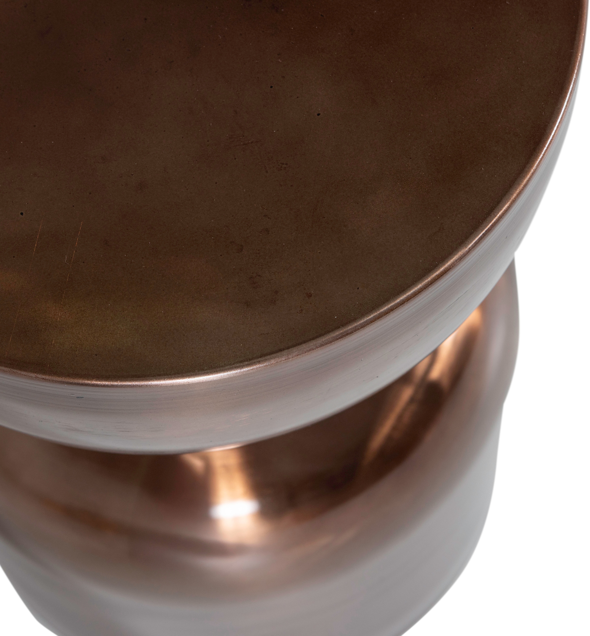WOOOD Beistelltisch »Frits mit Bronze-Hochglanzoberfläche B 30 x T 30 x H 47 cm« Tragkraft 25 kg, spielerischer Formgebung, pflegeleichte Oberfläche