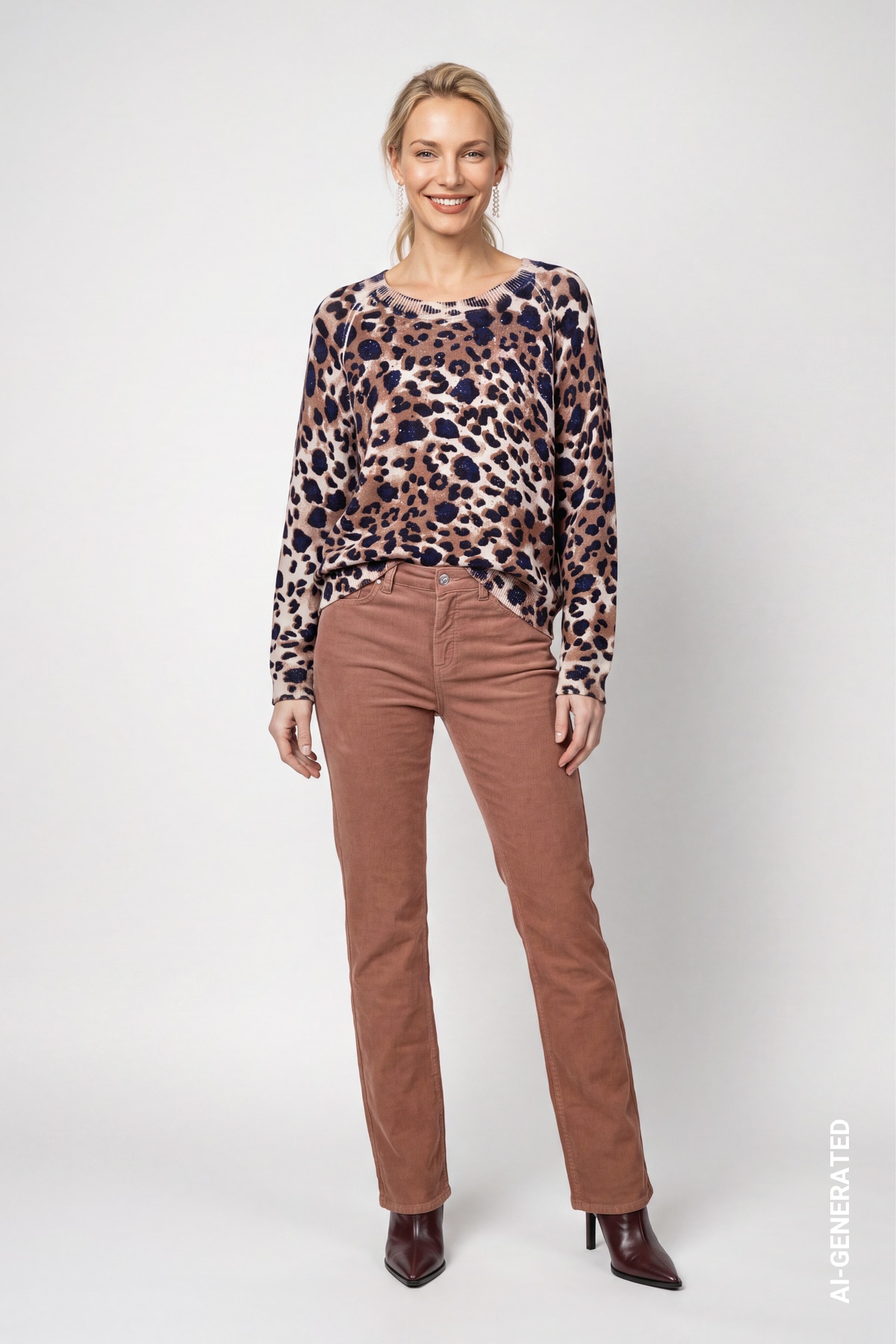 Monari Strickpullover Regular fit mit Leomuster
