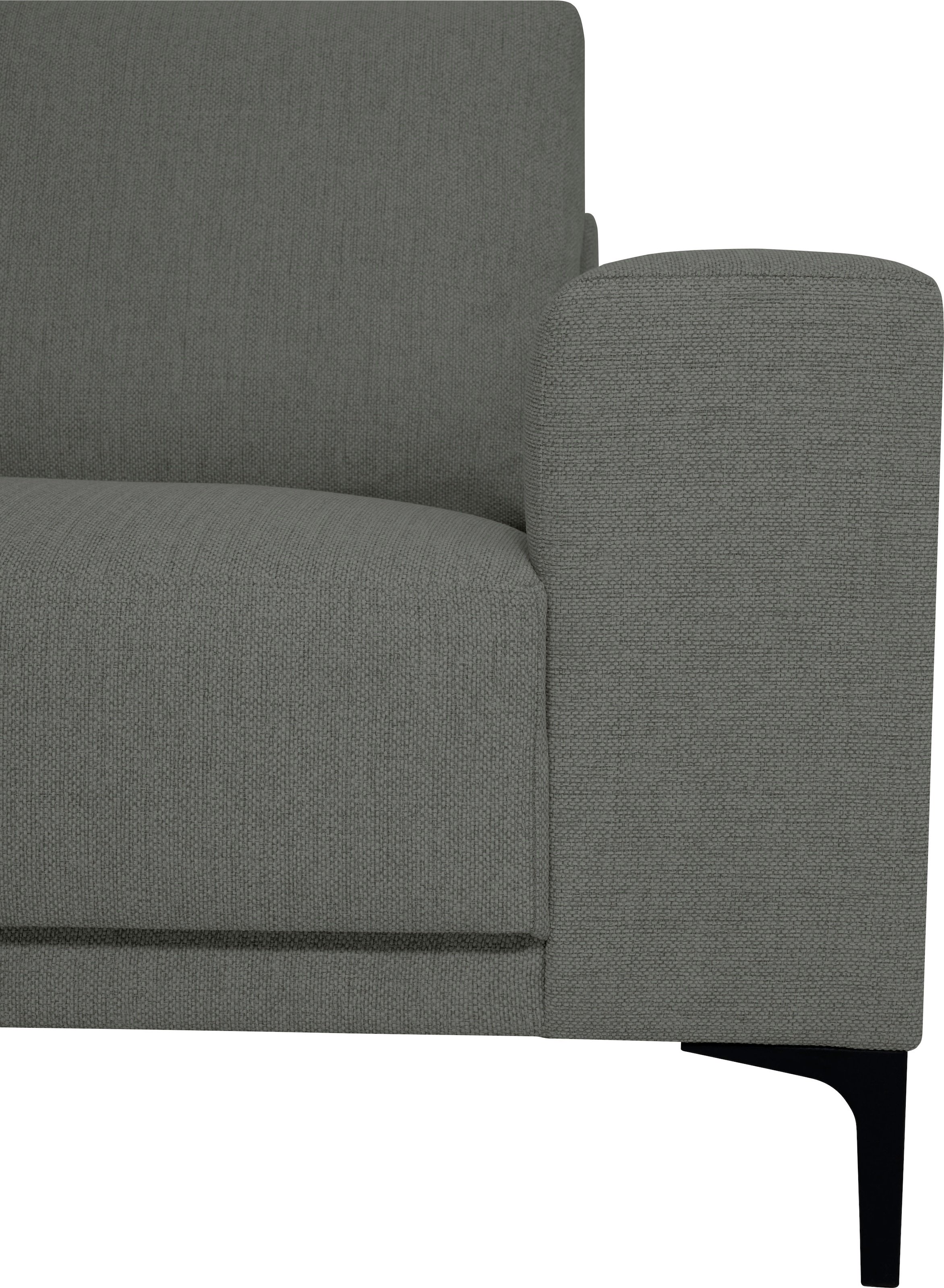 Places of Style Ecksofa »Xander, L-Form,«, Breite 289 cm, Webstoff, Soft-Touch Chenille, schwarze Metallfüßen