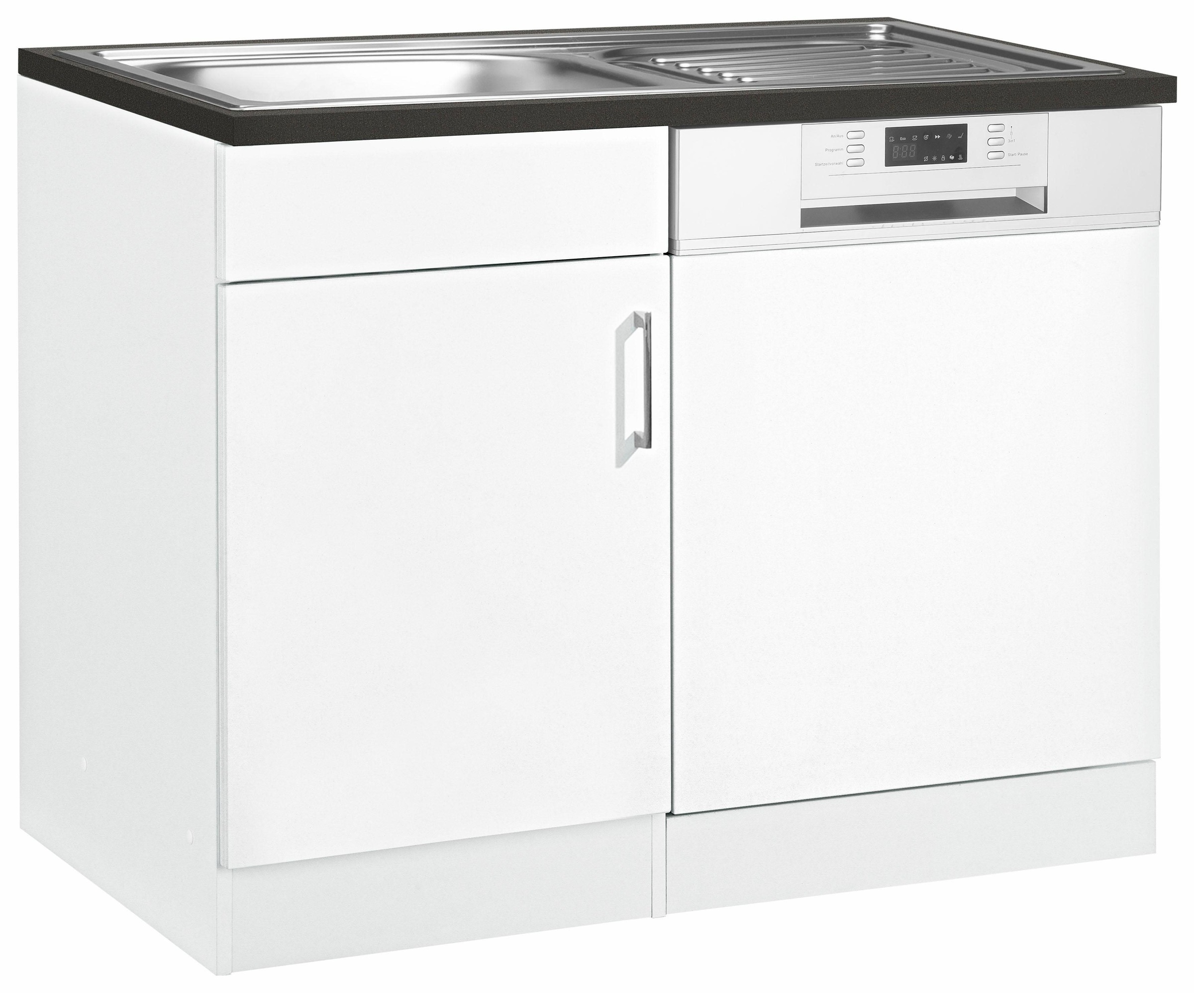 Spülenschrank „Haiti“, mit Tür/Sockel für Geschirrspüler, weiß matt B/H/T: 110 cm x 85 cm x 60 cm
