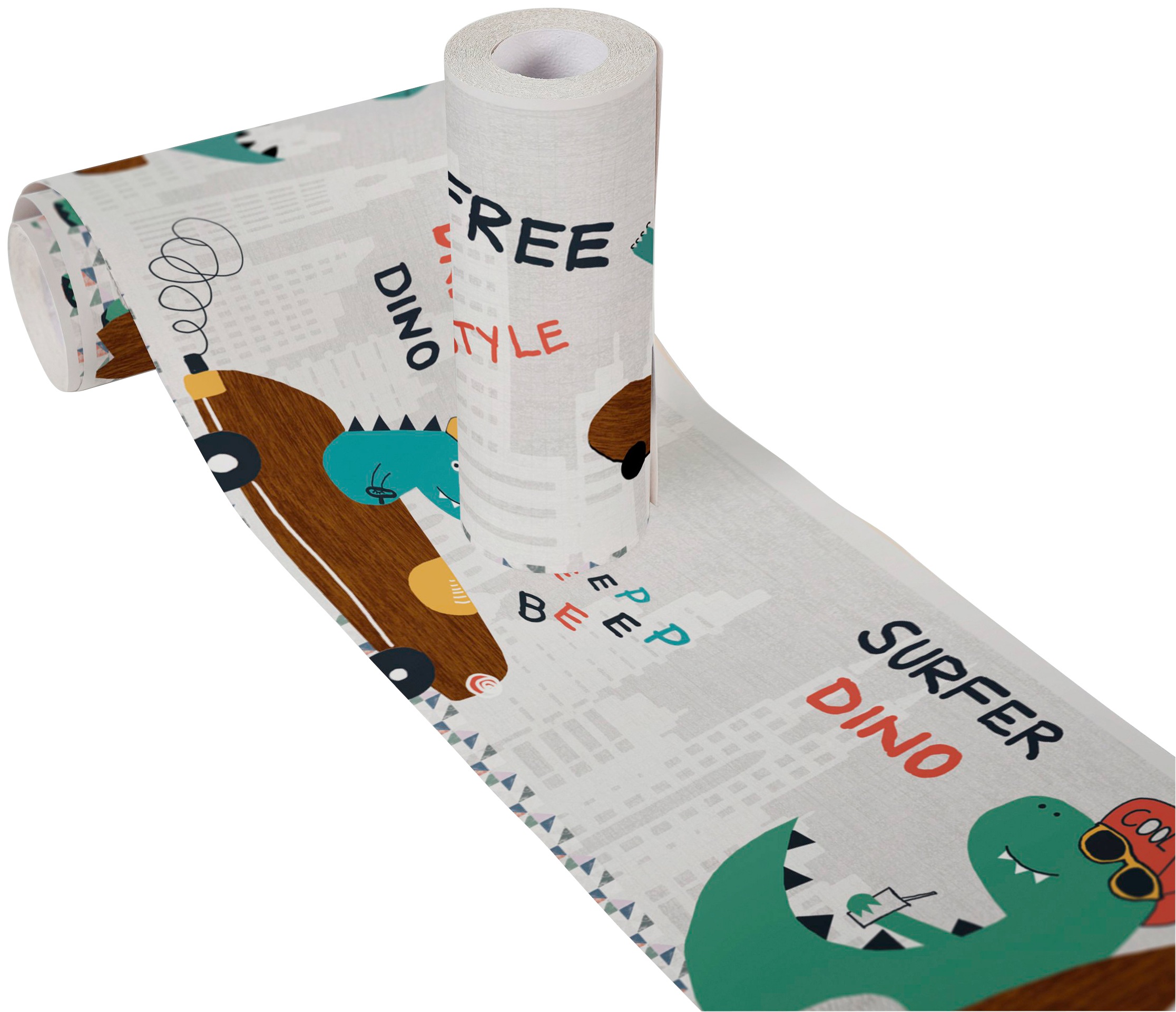 A.S. Création Bordüre »Cool Dino«, Motiv-abstrakt-naturalistisch, Tapete Kinder Borte Wohnzimmer Schlafzimmer Küche Design Kinderzimmer