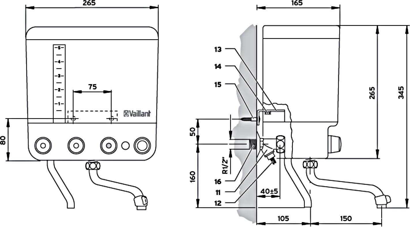 Vaillant Wasserbar »VEK5L«, Elektro-Kochendwassergerät, wandhängend