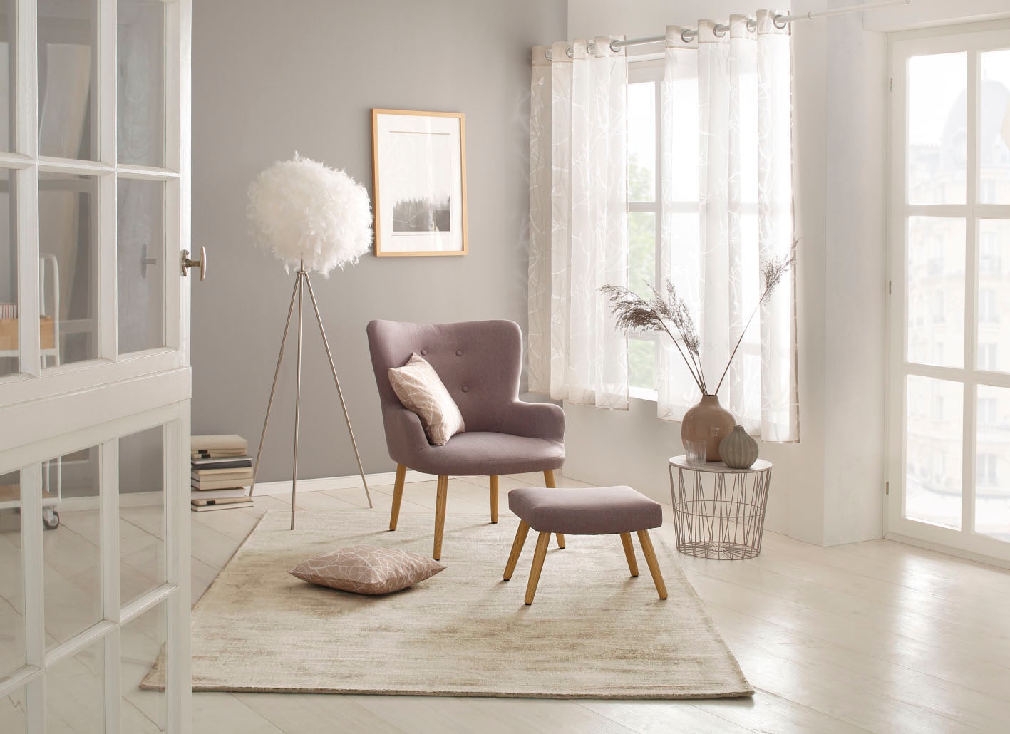 my home Teppich »Shirley«, rechteckig, Handweb Teppich, aus weicher Viskose, handgewebt, Wohnzimmer