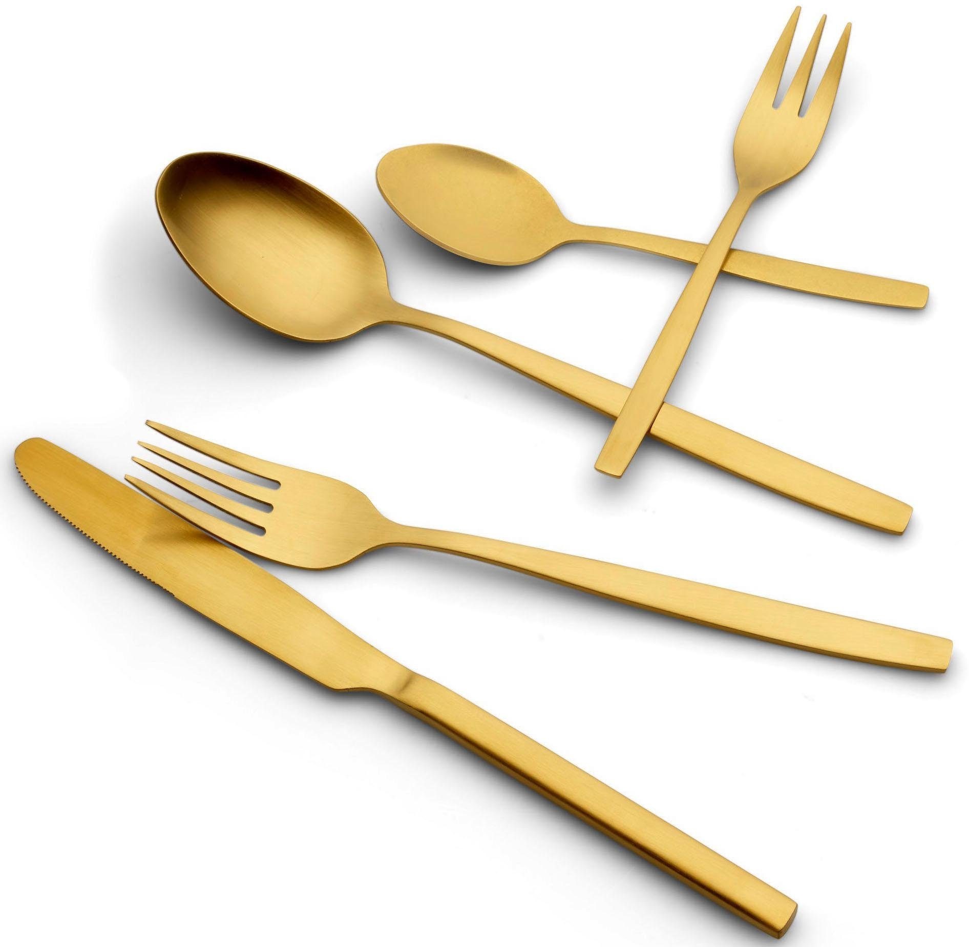 ECHTWERK Besteck-Set »Positano«, (Set, 30 tlg.), Tafelbesteck, goldfarben, günstig online kaufen