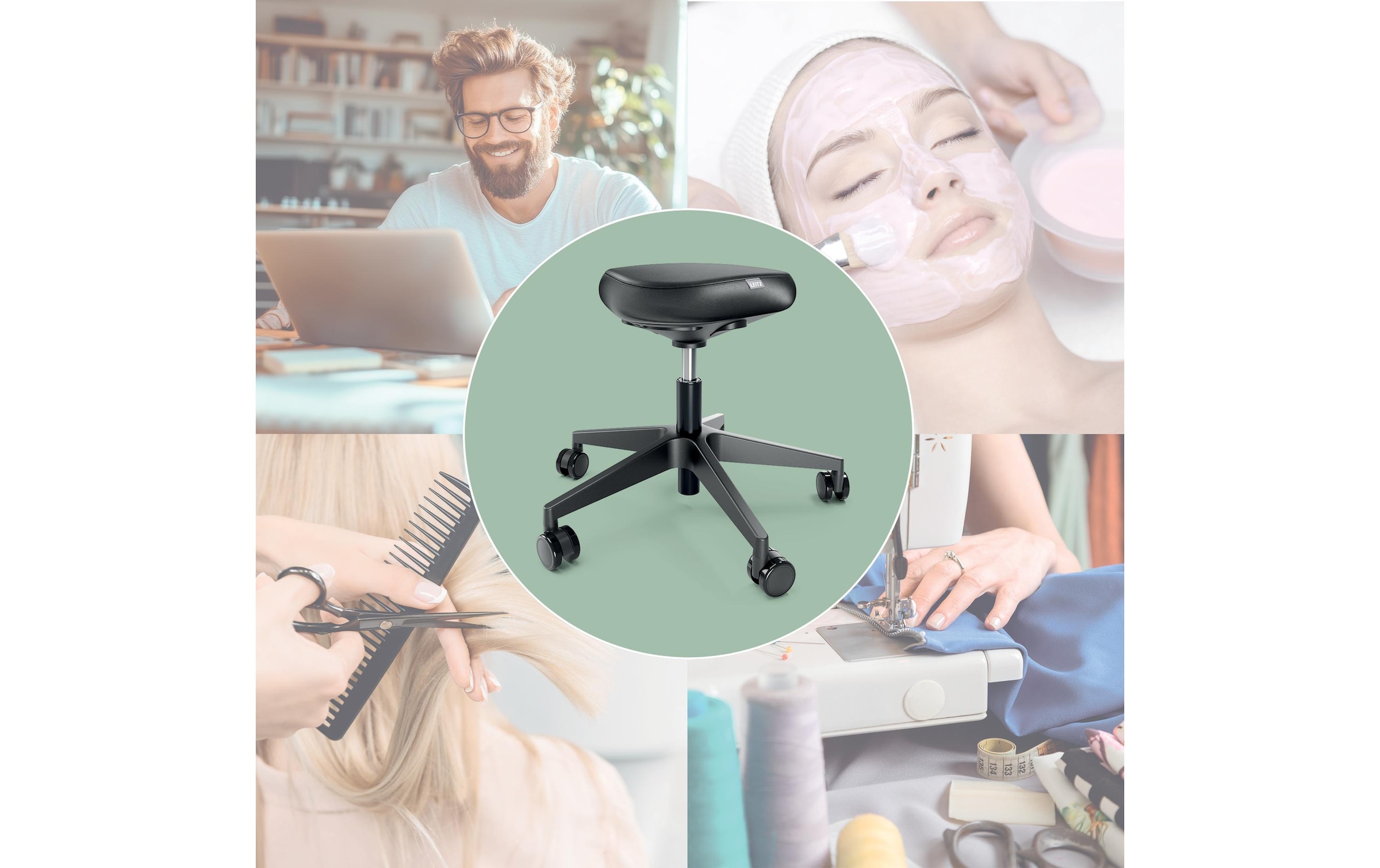 LEITZ Arbeitshocker »Ergonomischer mit Rollen«