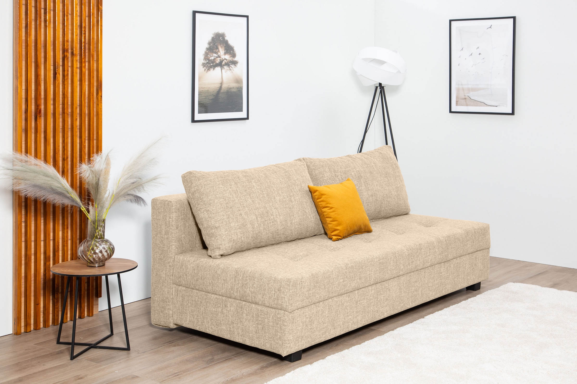 COLLECTION AB Schlafsofa »DARIA inklusive Schlafunktion und Bettkasten«, Schlafsofa,Bettfunktion,Bettkasten,inklusive Rückenkissen,Federkern