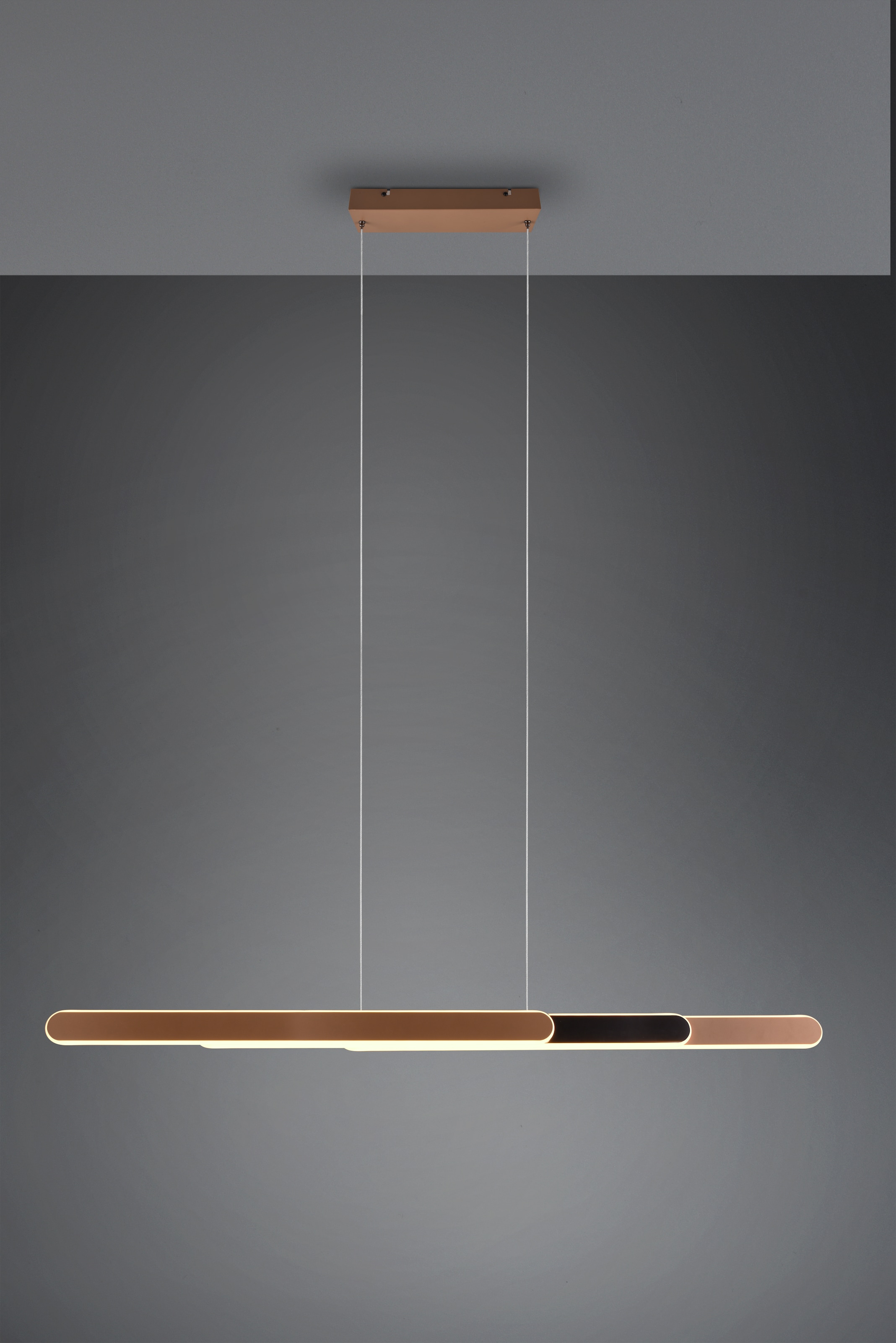 TRIO Leuchten LED Pendelleuchte »HELIOS, ausziehbare Hängelampe mit 3 LED Elementen 5800 Lumen CCT«, 1 flammig, Leuchtmittel LED-Board | LED fest integriert, 2700-6500K, Touch Dimmer 4 Stufen, höhenverstellbar up and down Licht
