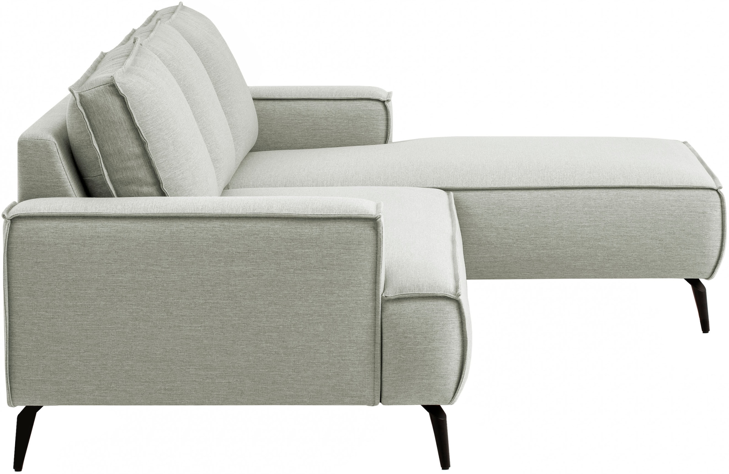 Home affaire Ecksofa »TVINNU, L-Form, 275cm, in Cord und Leinenoptik« wahlweise Recamiere rechts/links, schwarze Füße, bequemer Sitzkomfort