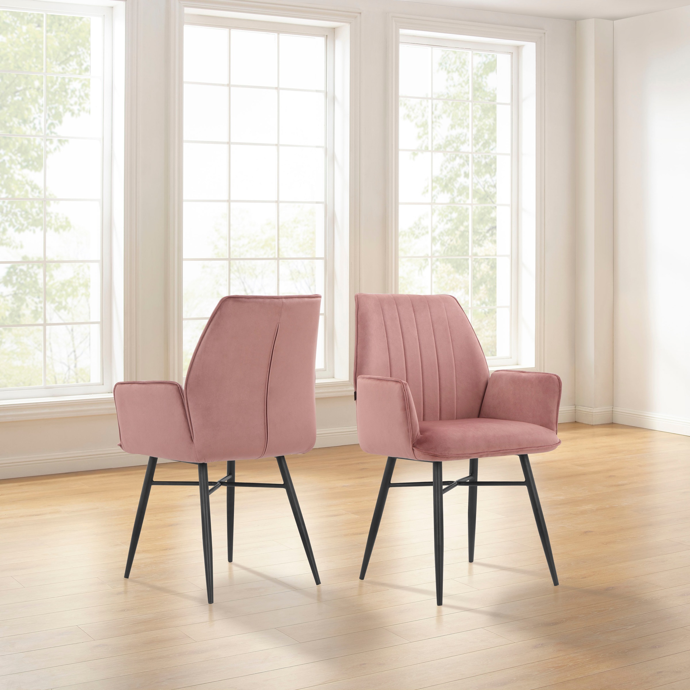 Leonique Esszimmerstuhl »Hrodwyn« () 2 Stk. Veloursstoff Sitz gepolstert, m günstig online kaufen