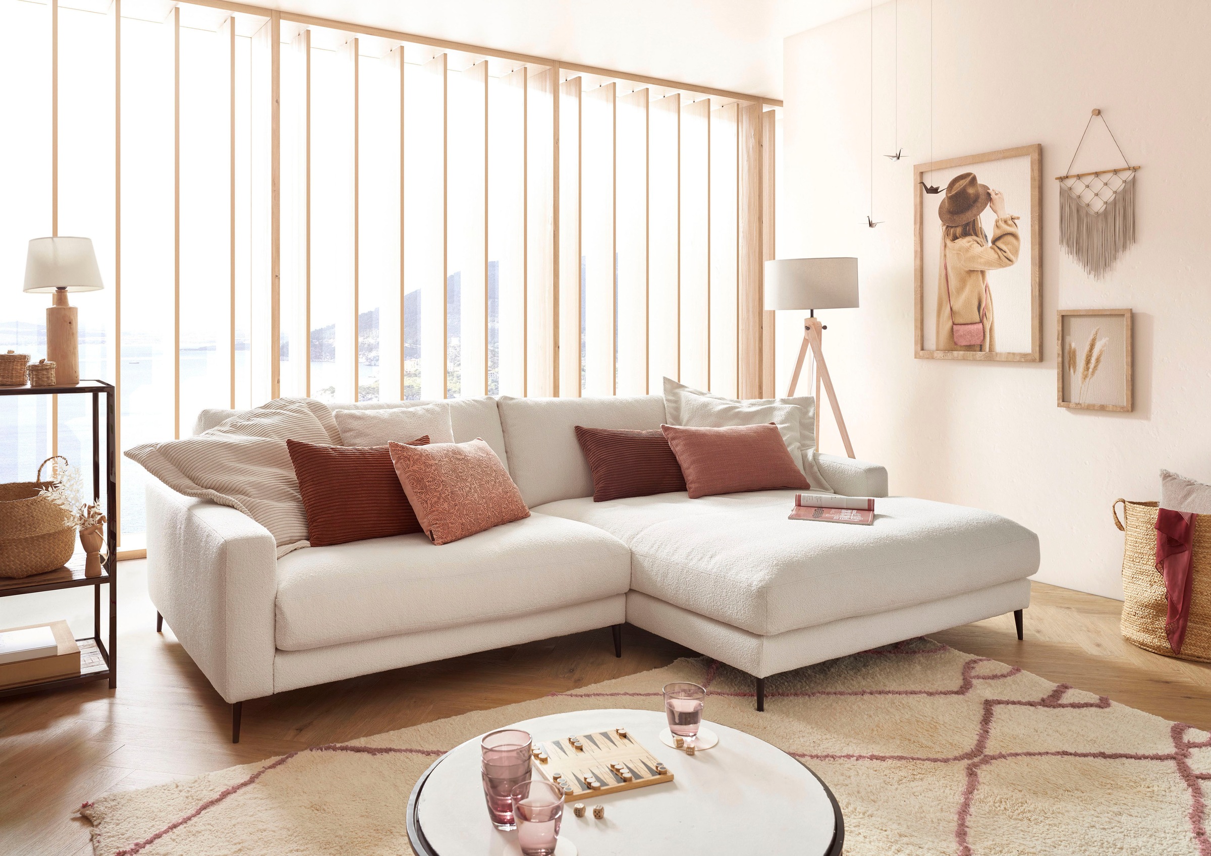 Home affaire Ecksofa »Downtown, B/T/H: 272/190/84 cm L-Form« weicher Sitzko günstig online kaufen