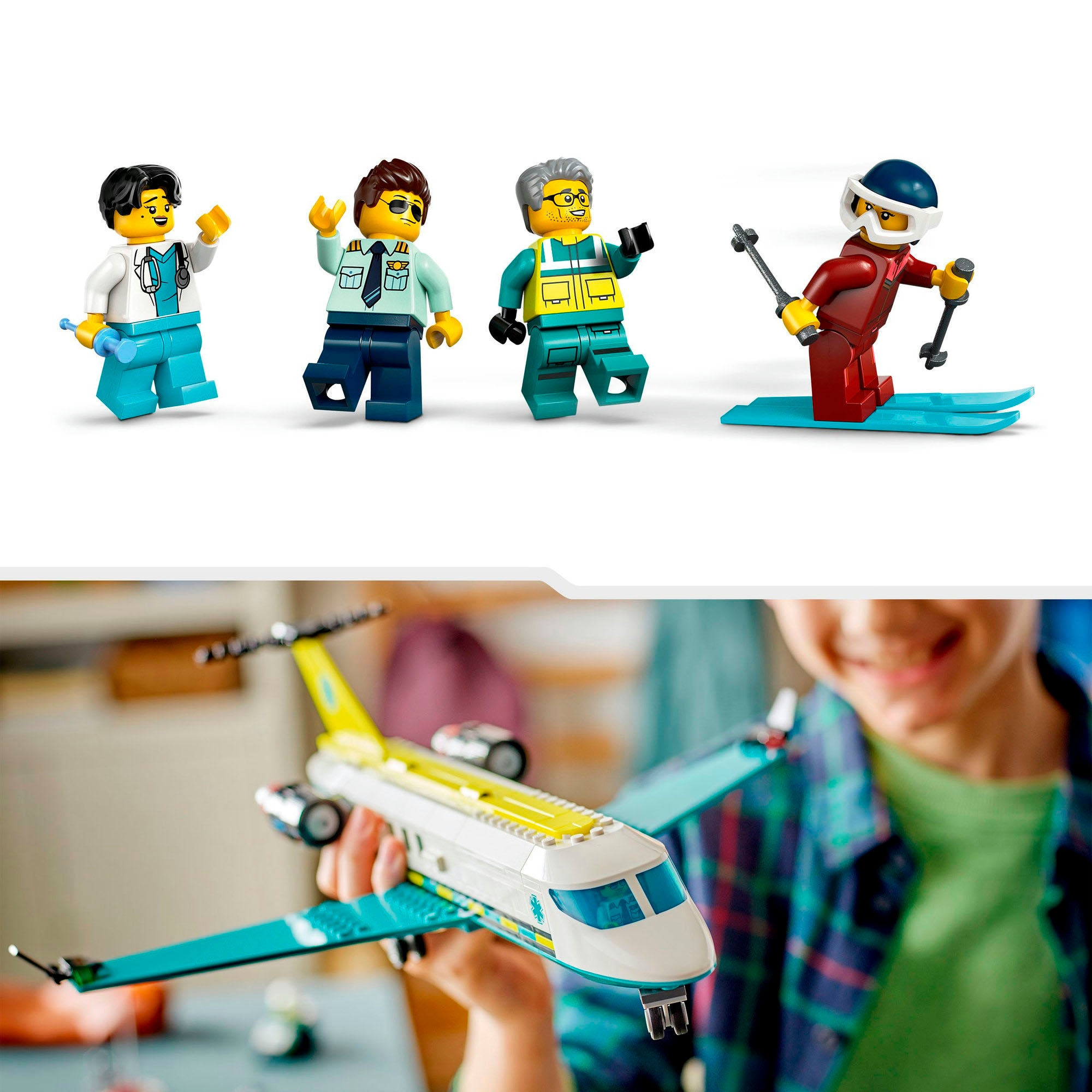 LEGO® Konstruktionsspielsteine »Notfallrettungsflugzeug (60465), LEGO City«, (403 St.), Made in Europe