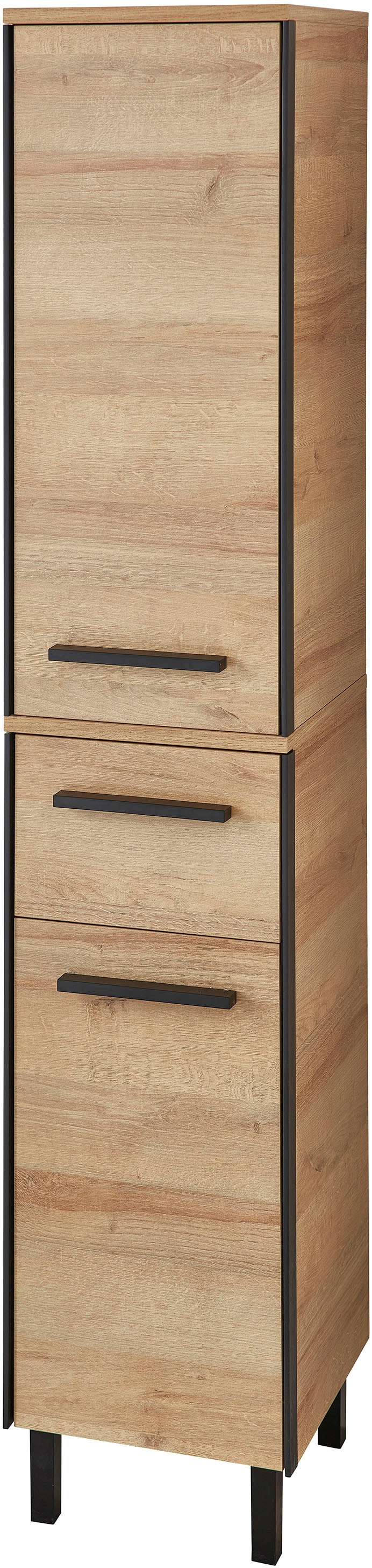 Saphir Badmöbel-Set »Quickset 395 3-teilig, Waschbeckenunterschrank mit LED-Spiegelschrank«, (4 St.), Midischrank, inkl. Türdämpfer, 6 Türen, 1 Schublade, Bad-Set