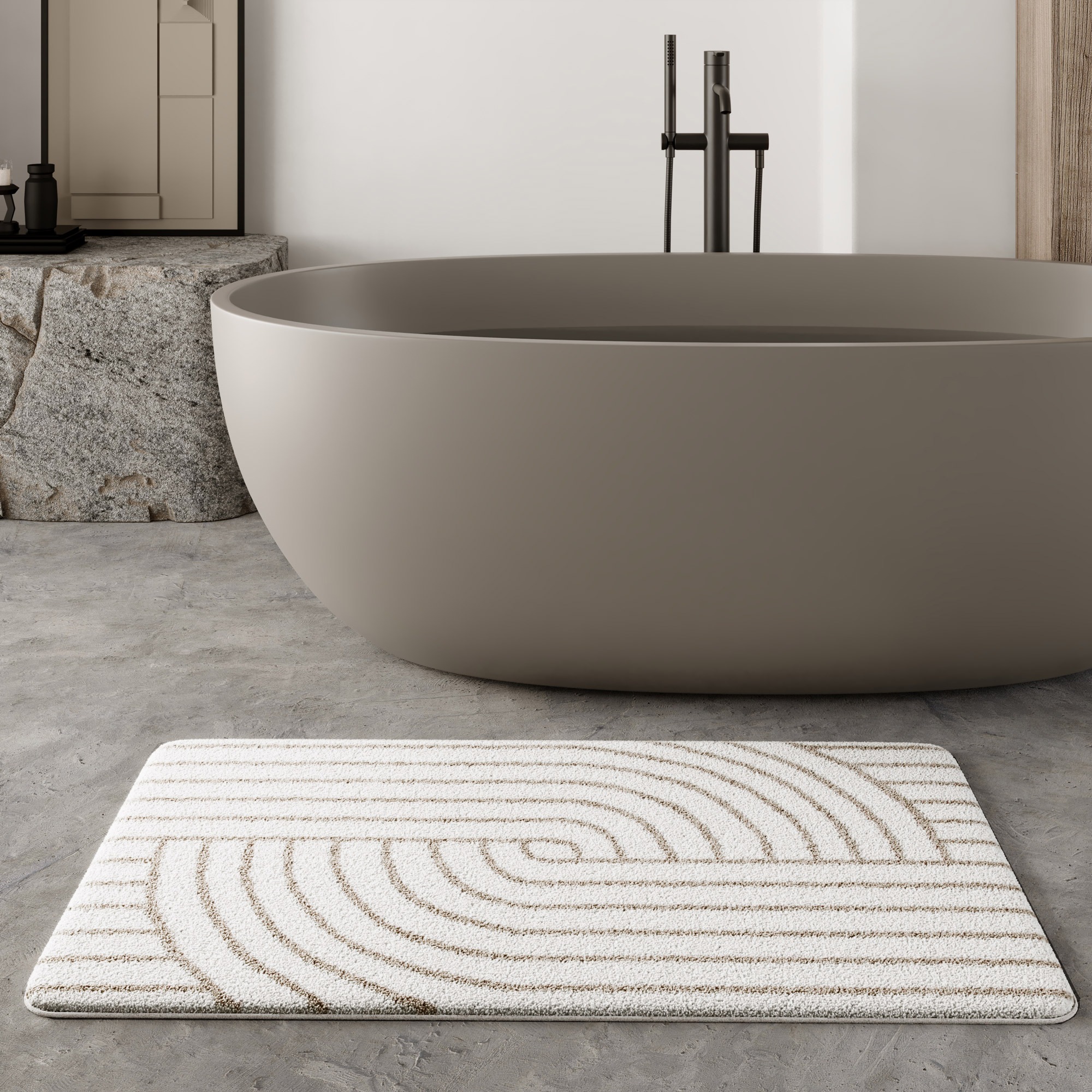 Wecon home Basics Badematte »Hilda«, waschbar, rutschfest, strapazierfähig, pflegeleicht mit Retro Muster