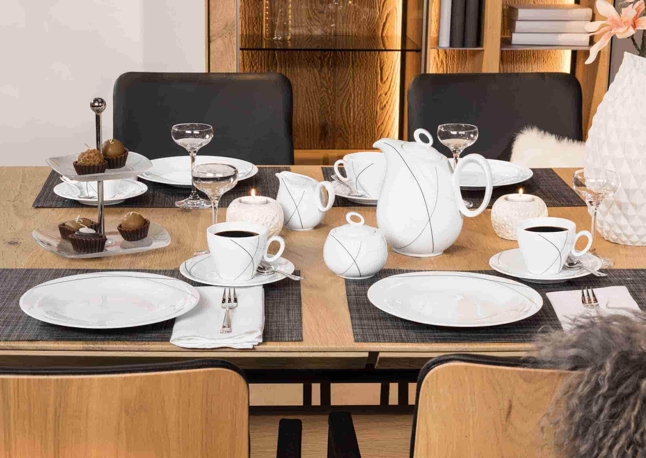 Seltmann Weiden Tasse »Kaffeetassen mit Untertassen Trio Highline 230 ml 6er Set weiß-grau«